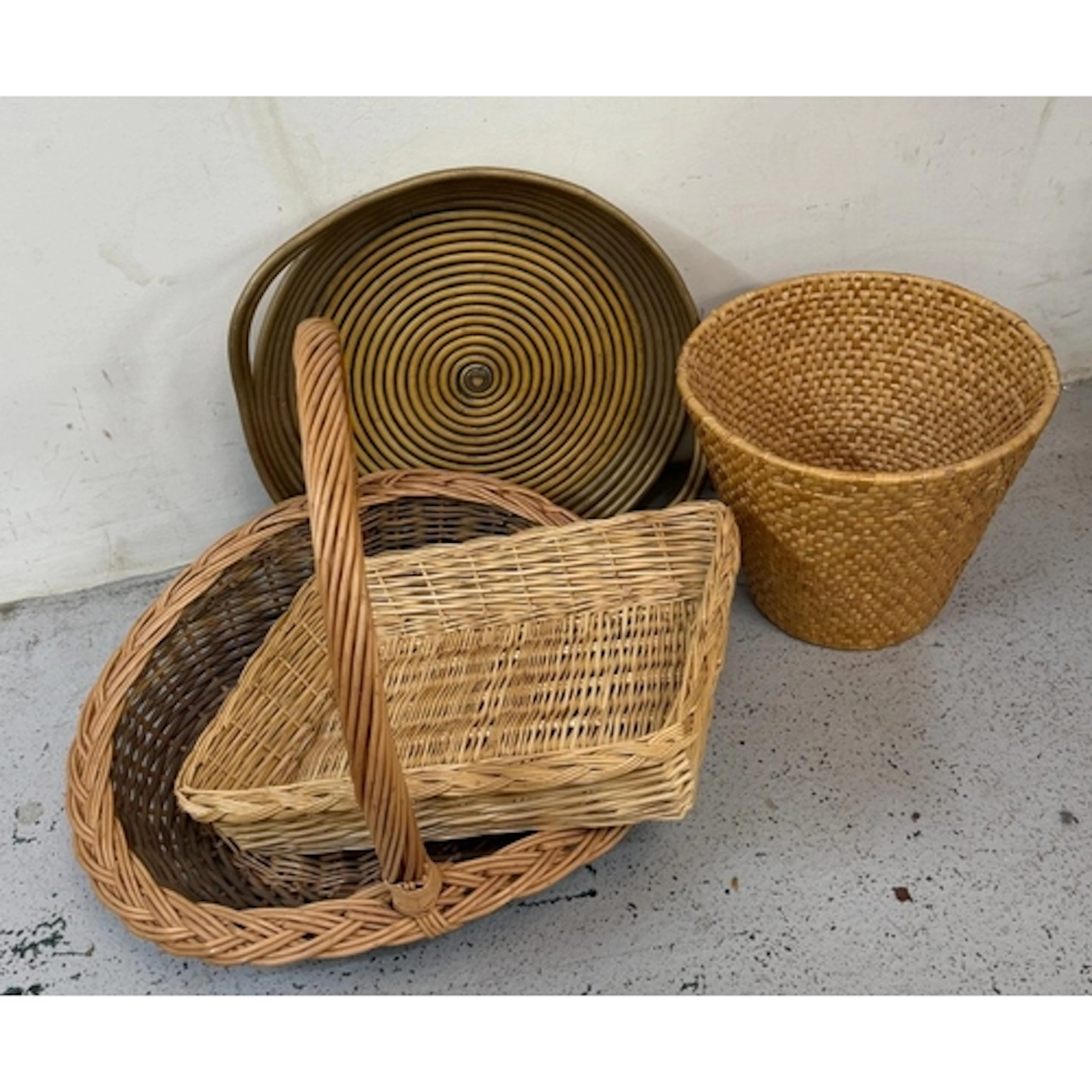 A selection of wicker items