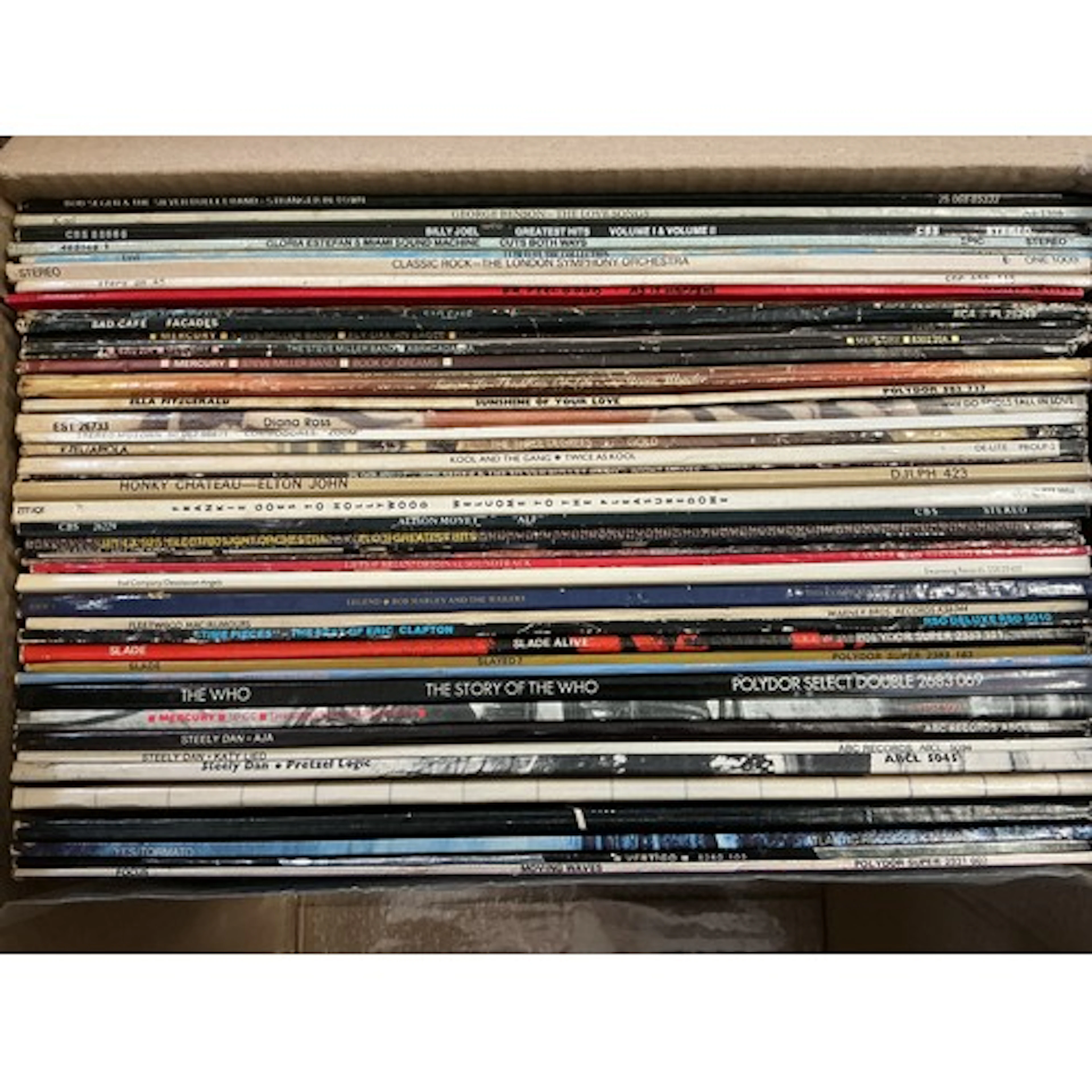 A collection of LPs by various artists including Pink Floyd,...
