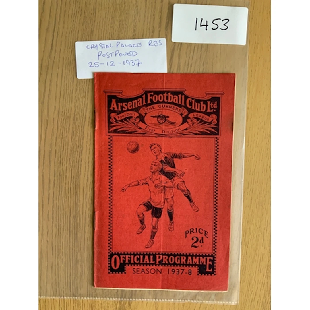 1937 - 1938 Arsenal v Crystal Palace Postponed Reserves Foot...