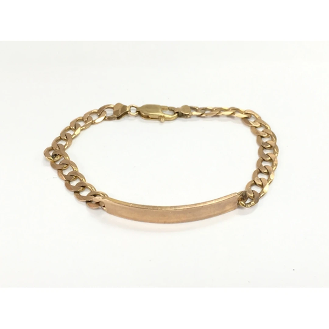 9ct gold ID bracelet. 13.4g