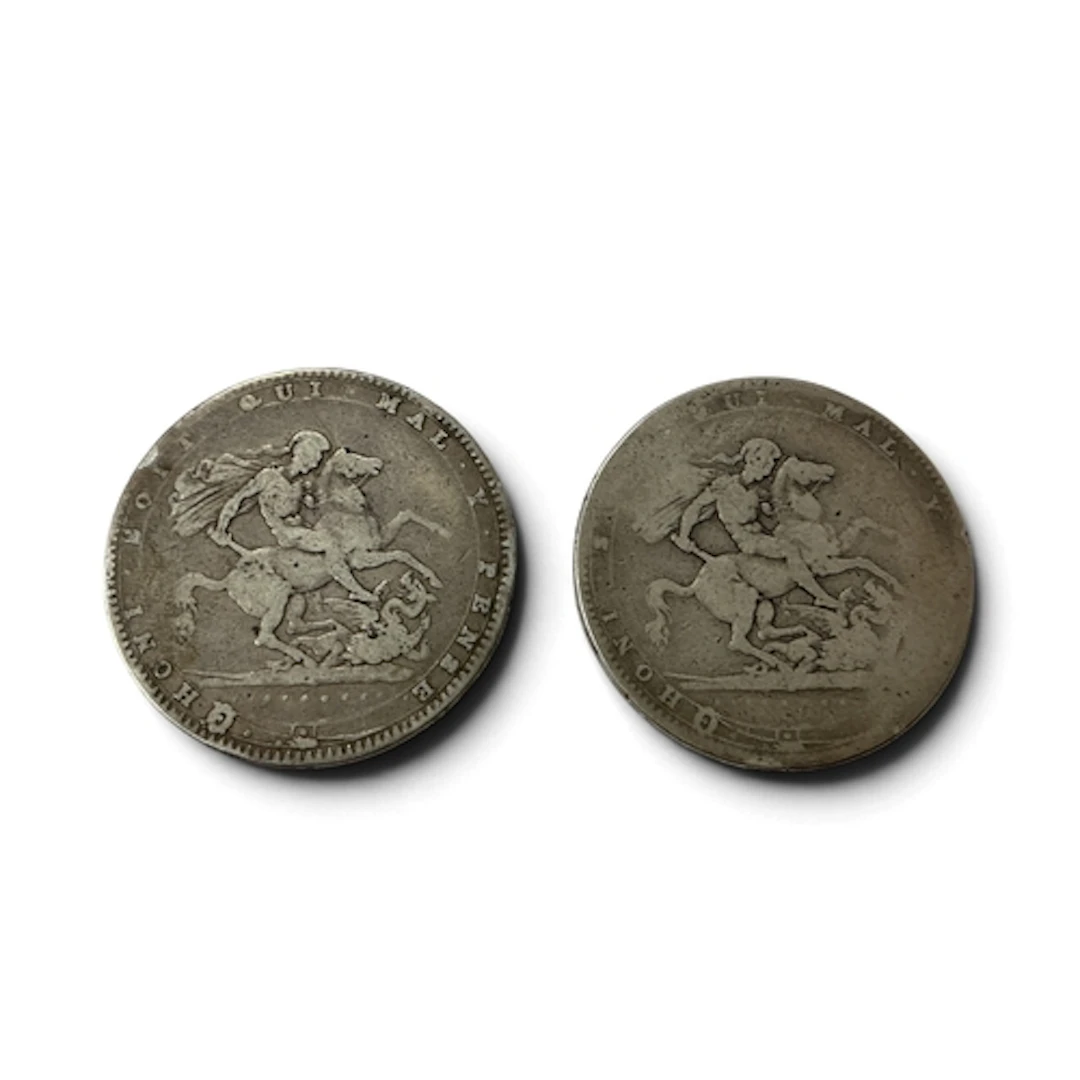 Two George III 1820 Silver Crowns.