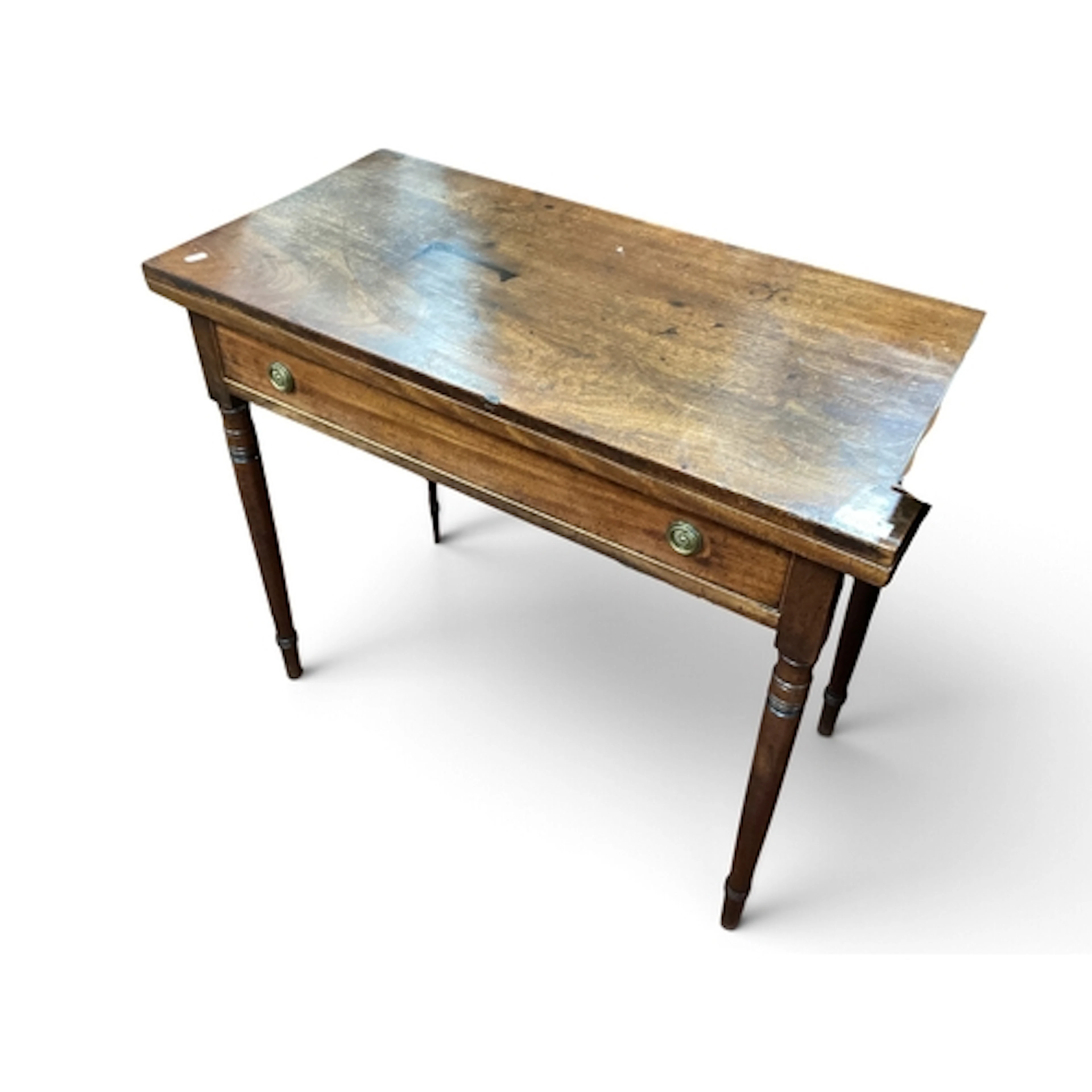 XIX Century Mahogany Fold Over Tea Table, with single drawer...