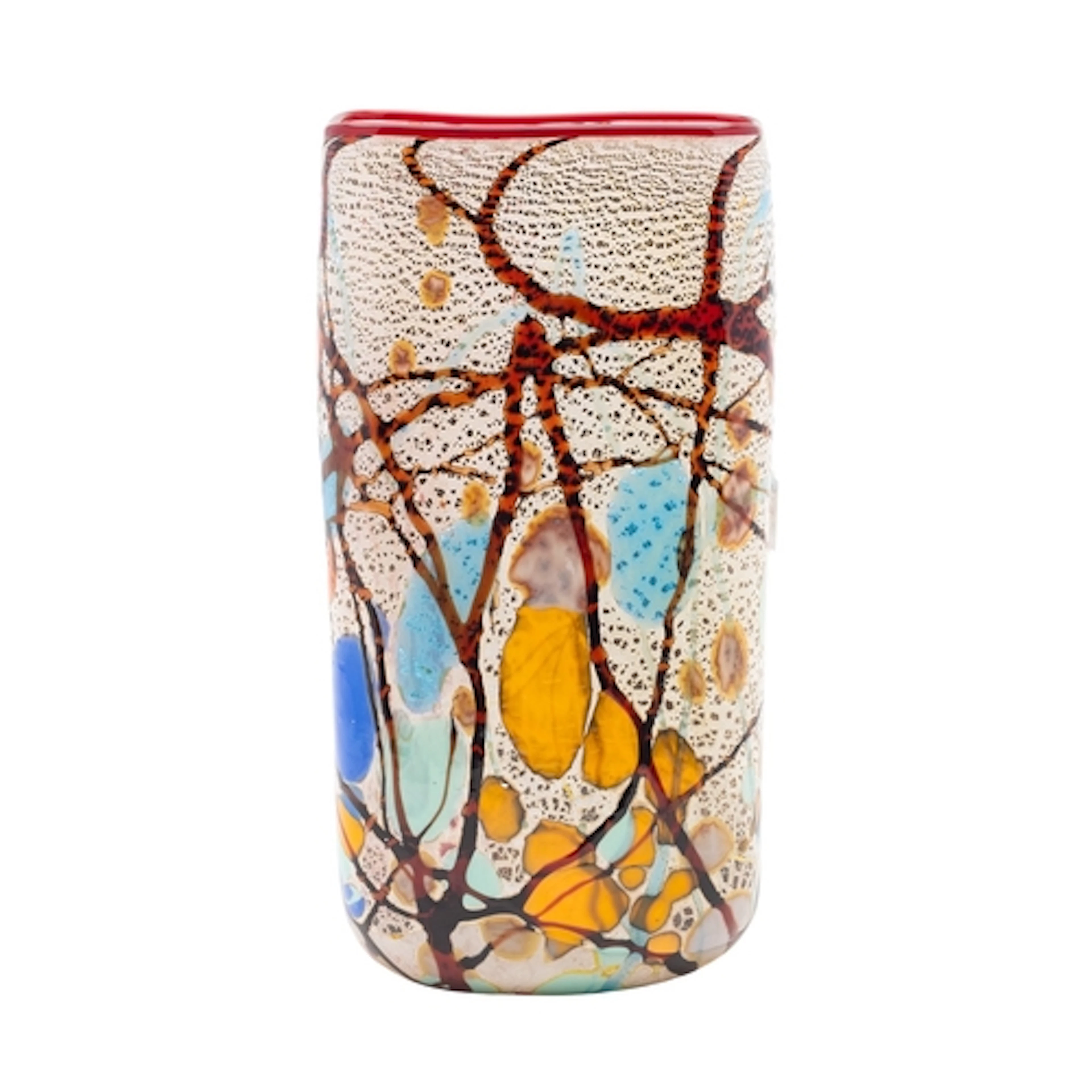 Buccella Cristalli Murano a glass vase of rectangular form t...