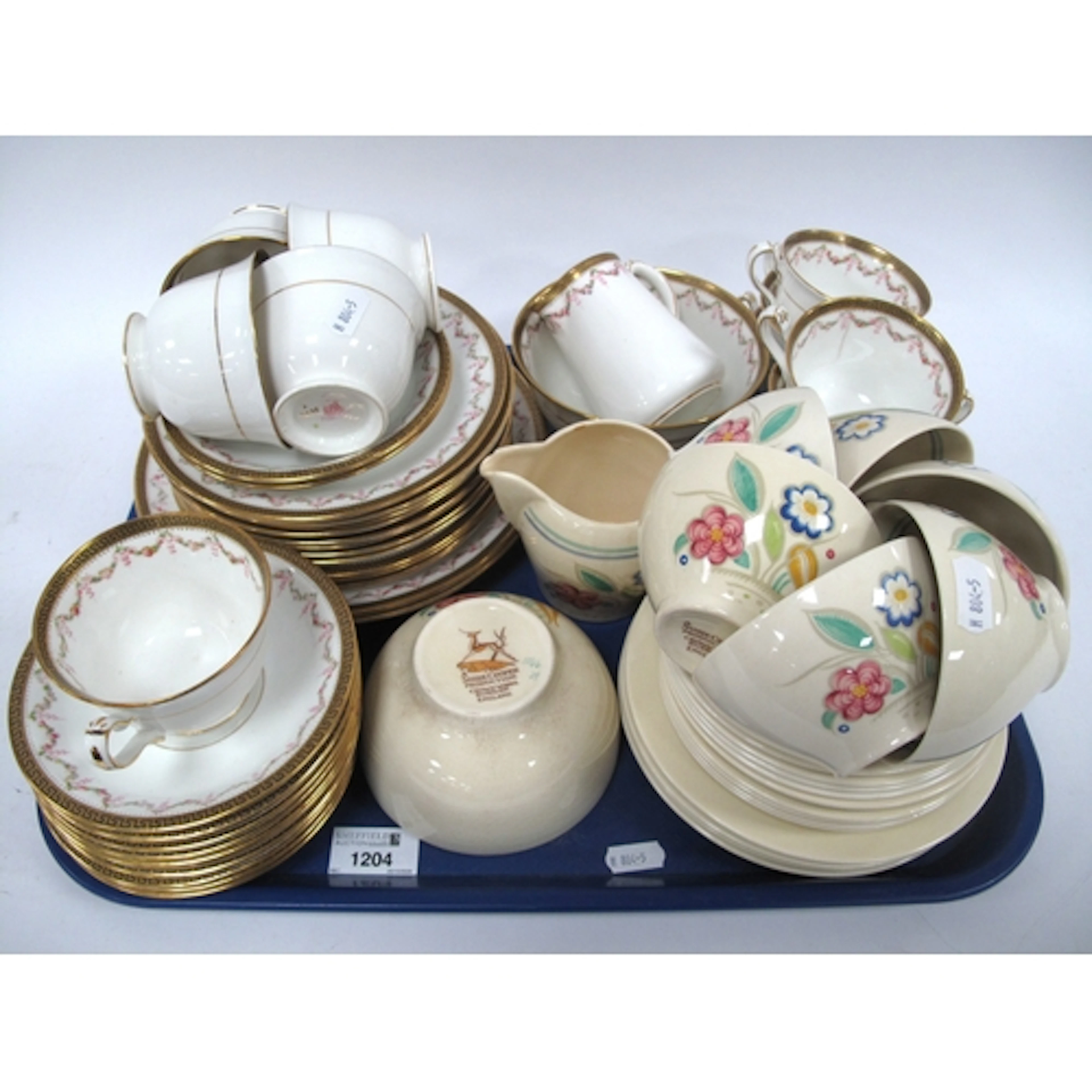 Ceramic teaware, including vintage Court China cups, saucers...