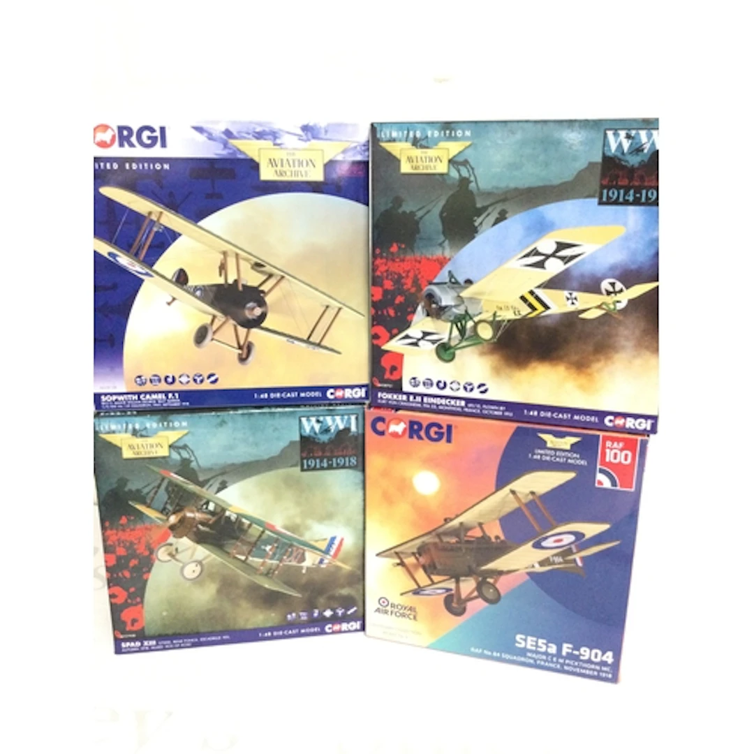 4 X Boxed Corgi Aviation Archive Diecast Aircraft, A Sopwith...