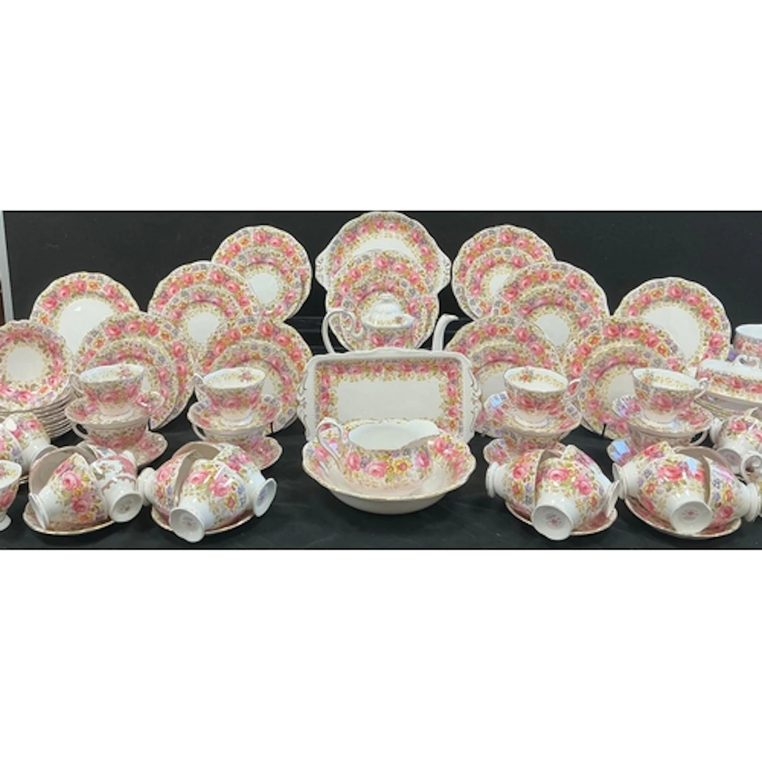 An extensive Royal Albert Serena pattern tea service compris...
