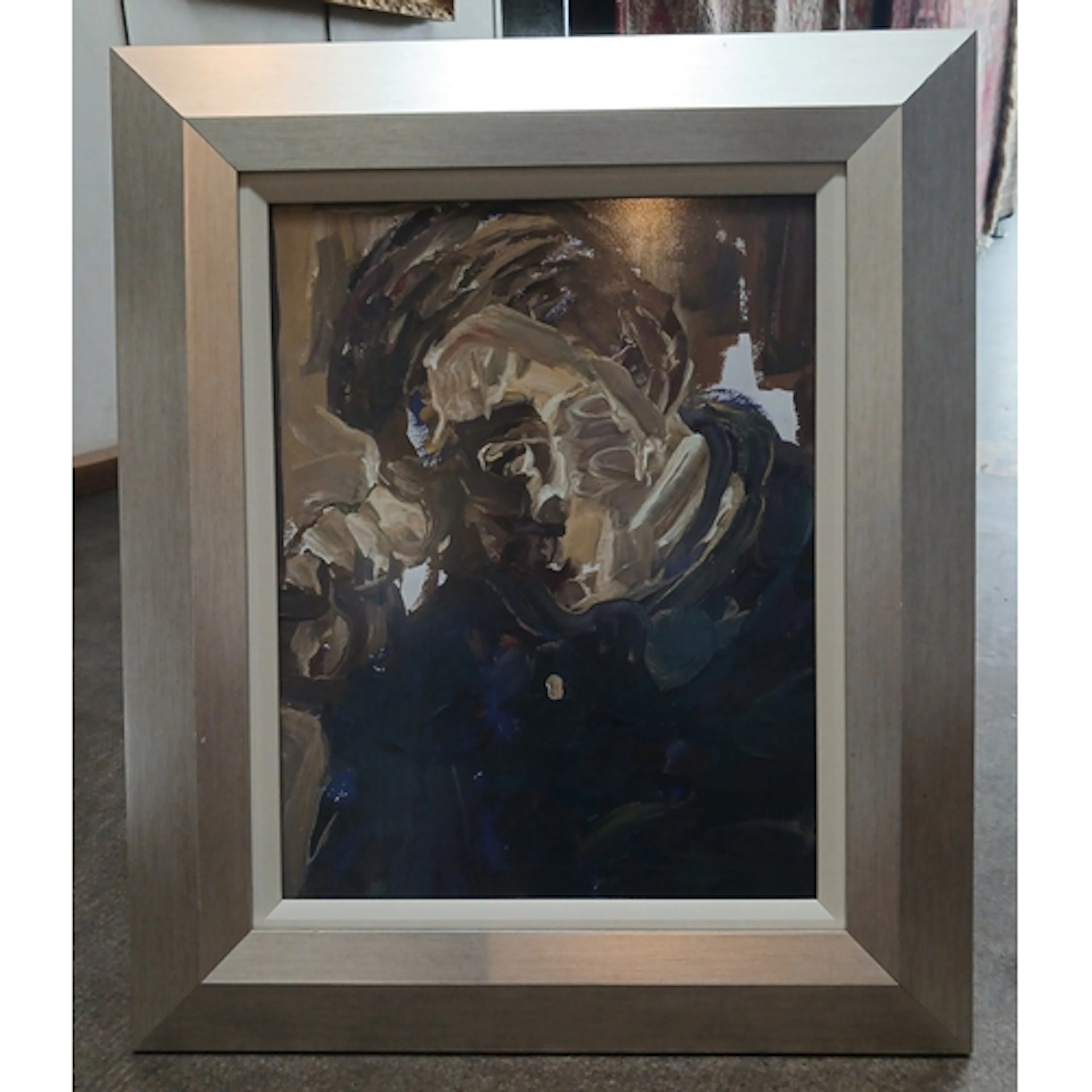 Adrian Johnson (b1960), untitled, portrait, oil on paper, 43...