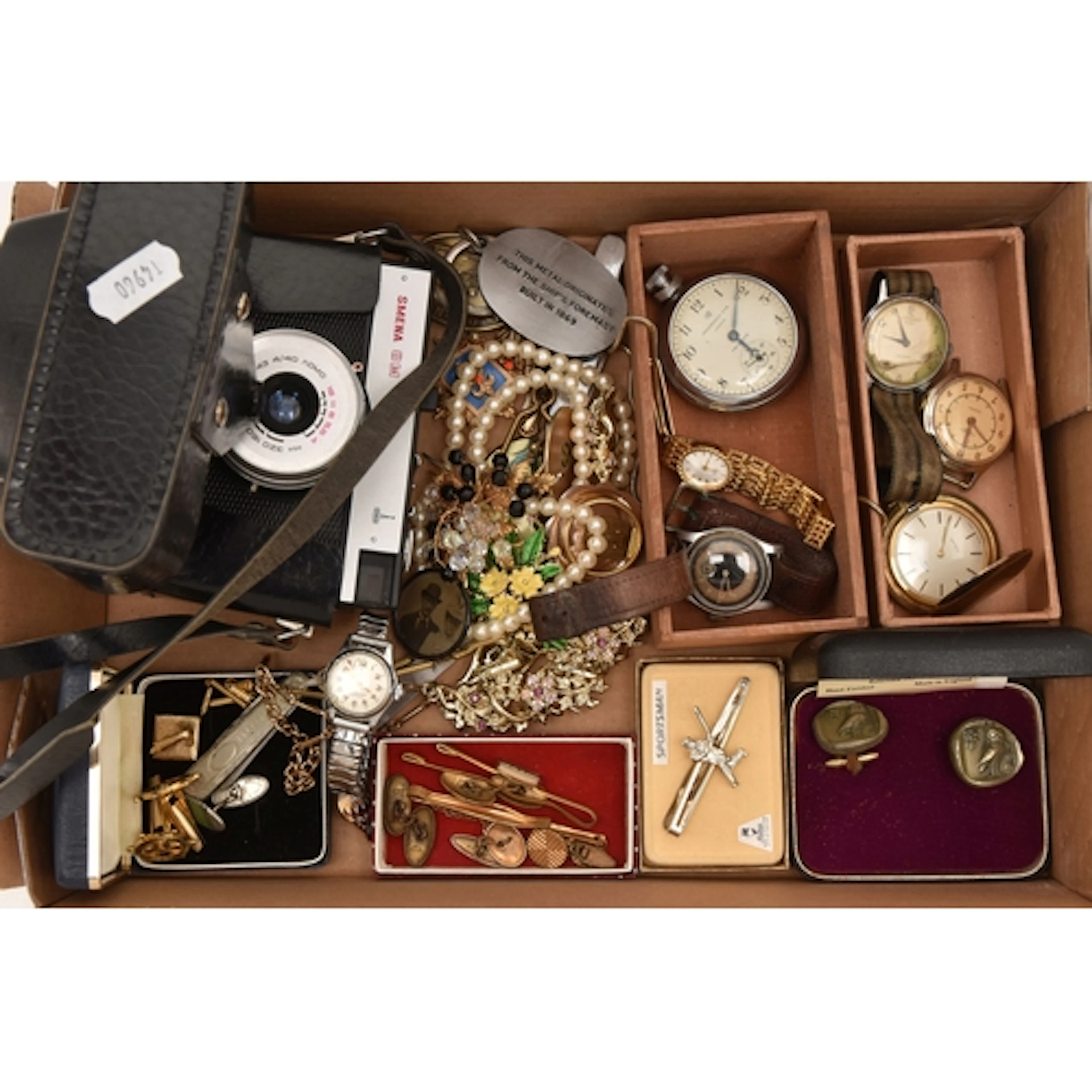 A BOX OF ASSORTED ITEMS, to include a small assortment of wr...