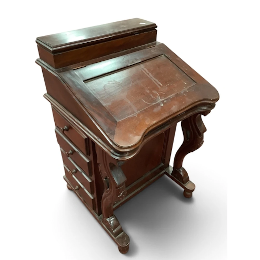 Reproduction Mahogany Davenport Desk, 53cm wide.