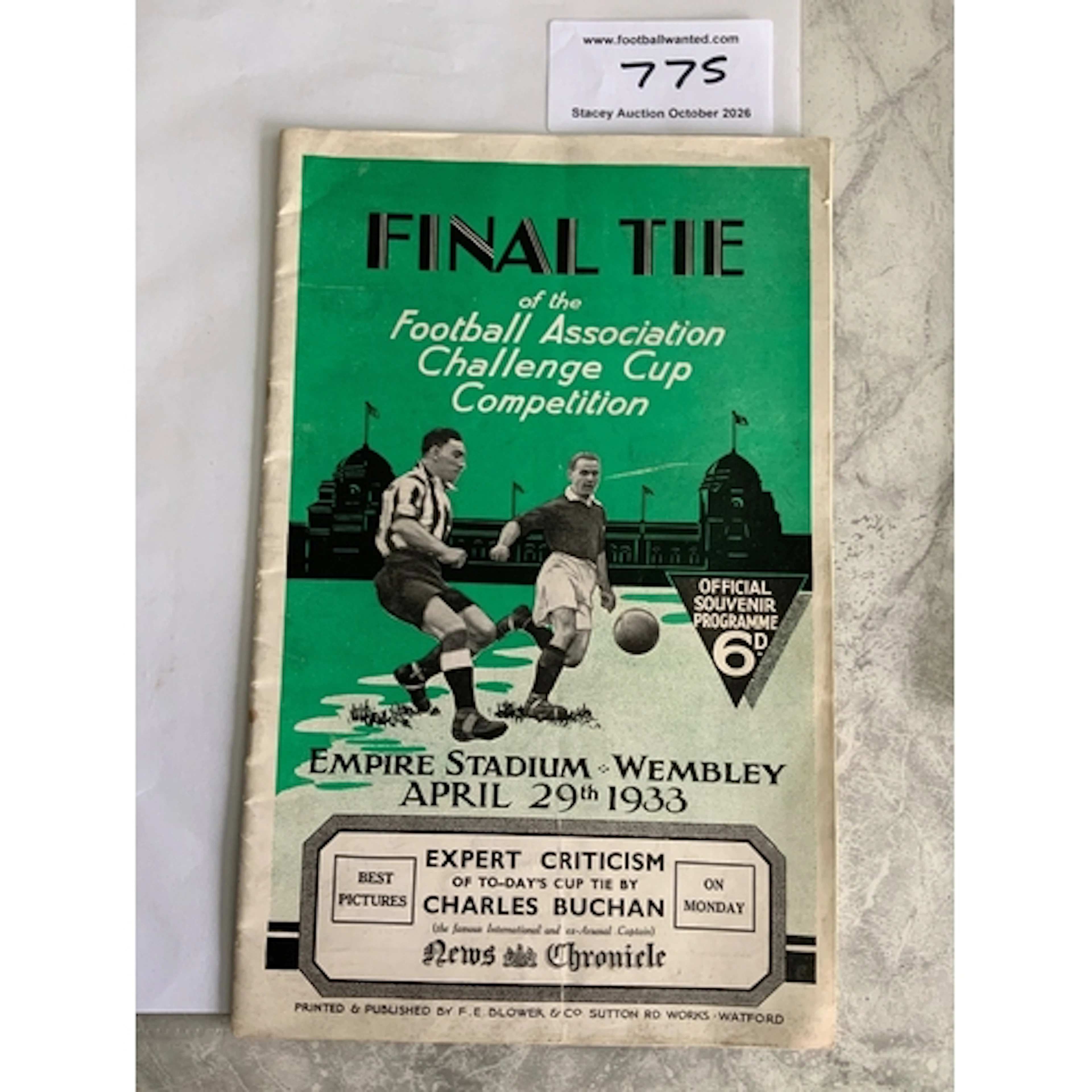 1933 FA Cup Final Football Programme: Everton v Manchester C...
