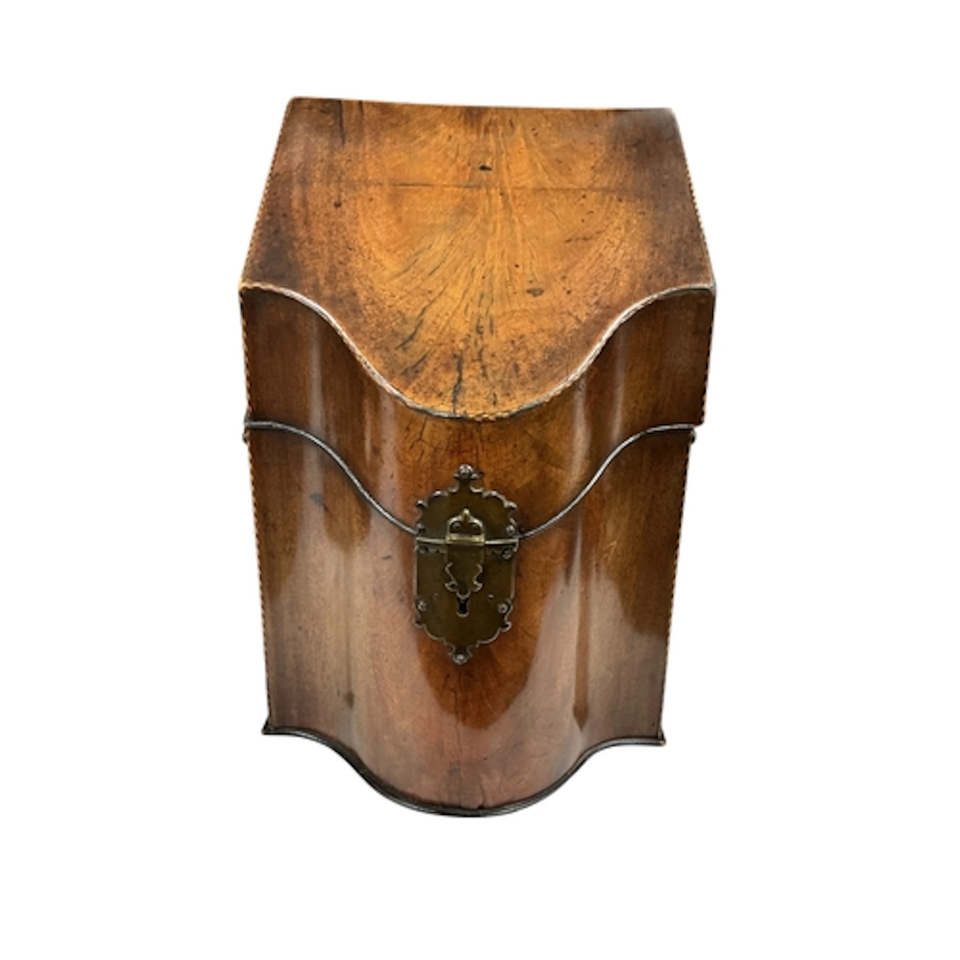 A George III mahogany knife box converted to a stationary bo...