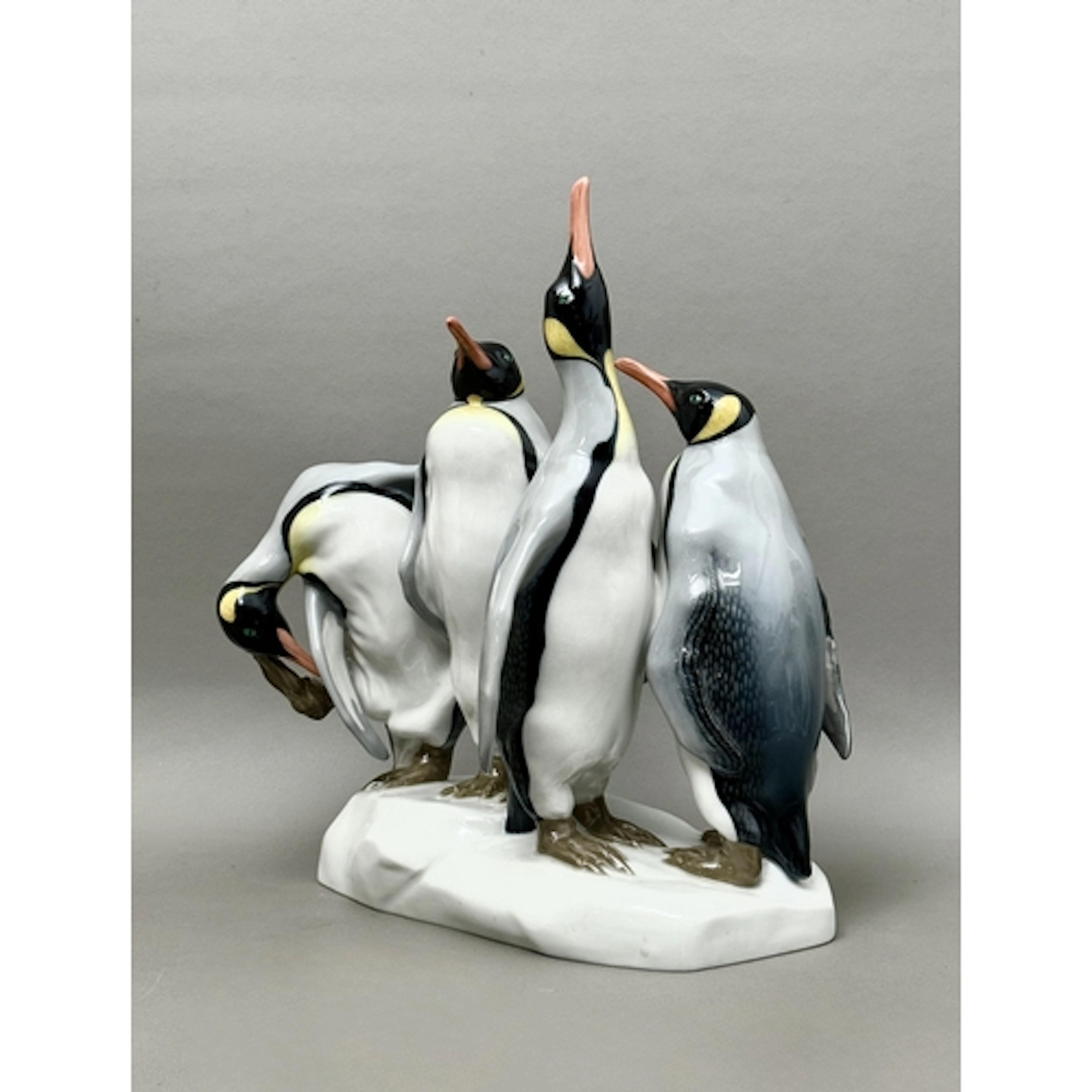 A rare Meissen porcelain King Penguin group, modelled by Eri...