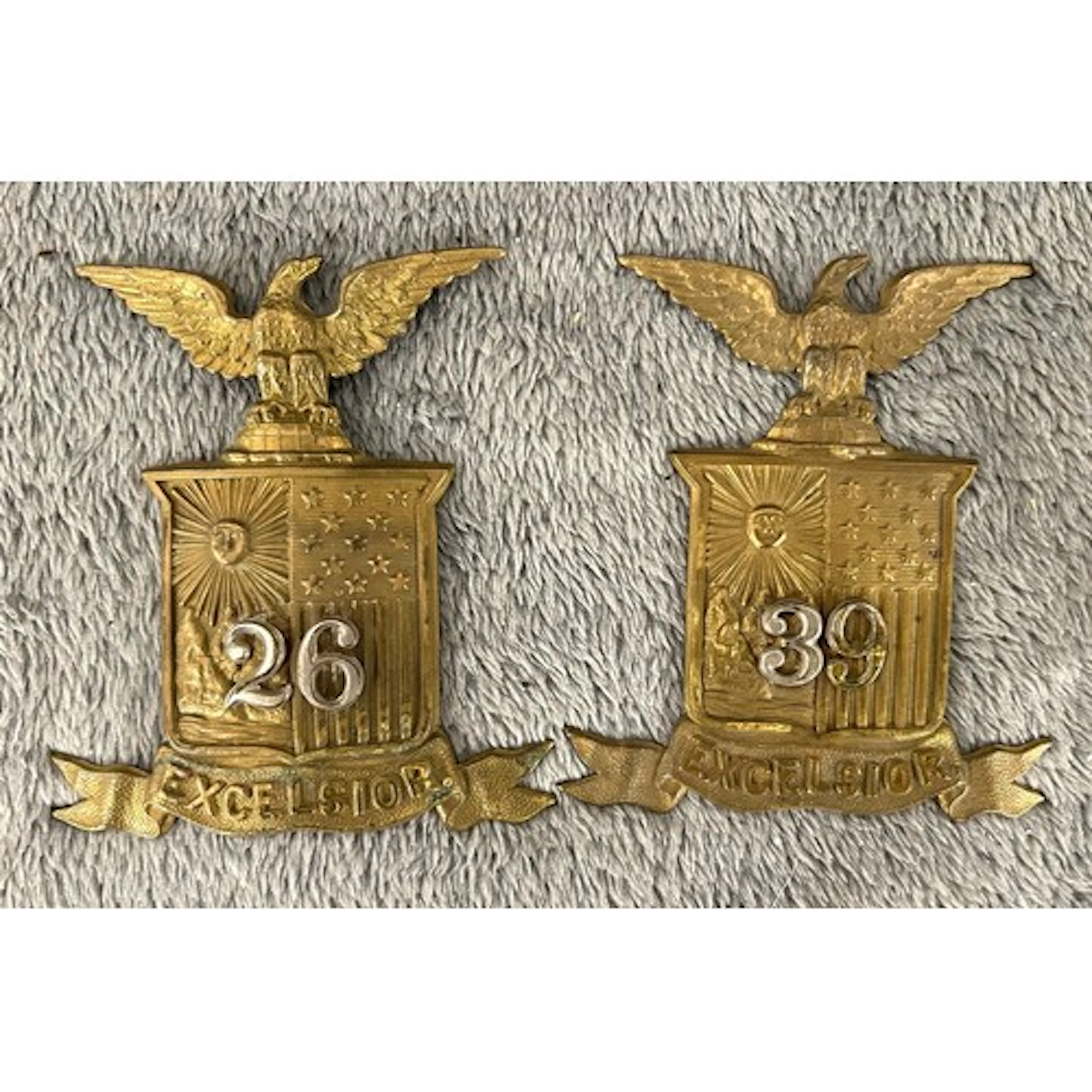 Two US Civil War pattern Union Army National Guard shako bad...