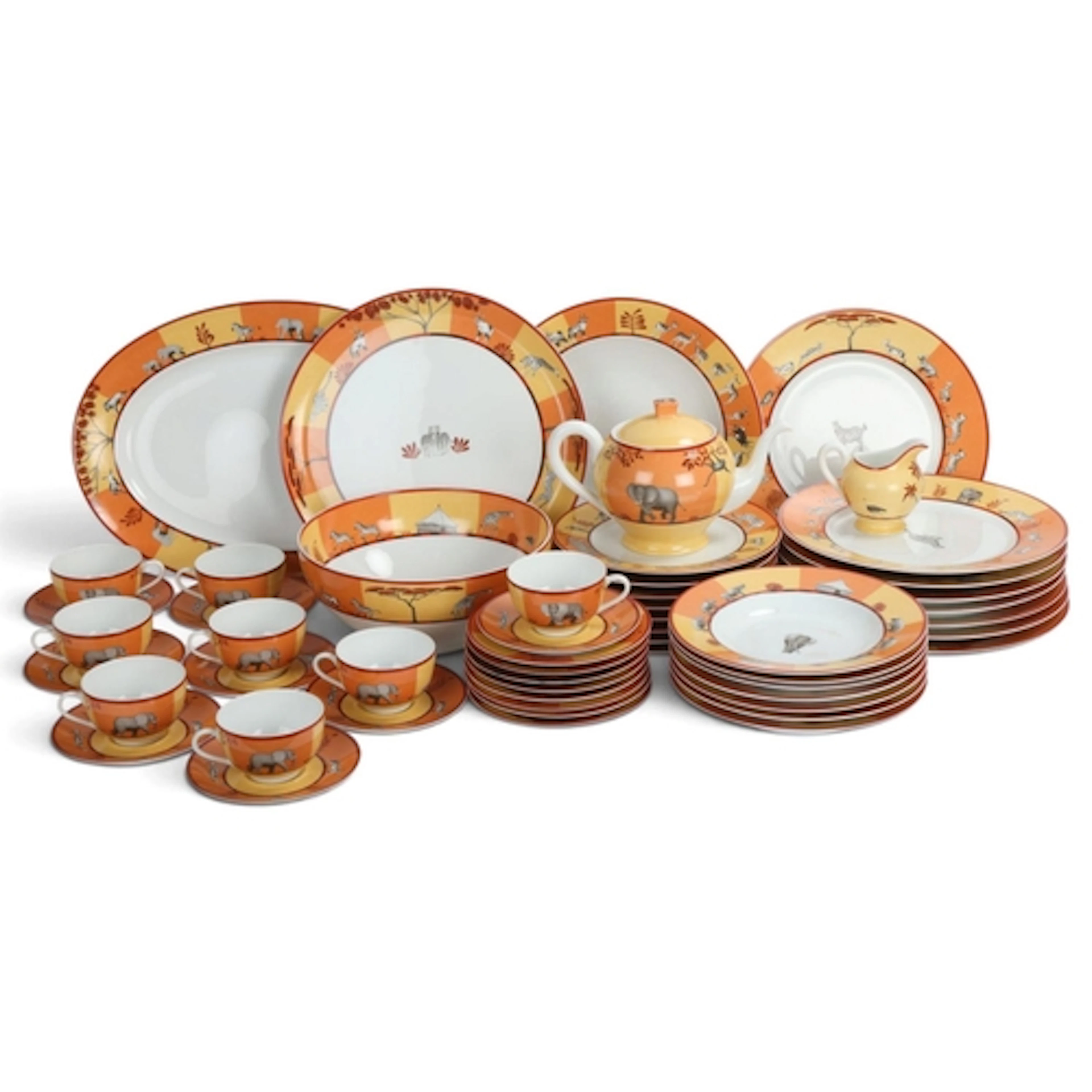 Hermes, Paris, France, an Africa range porcelain dinner serv...