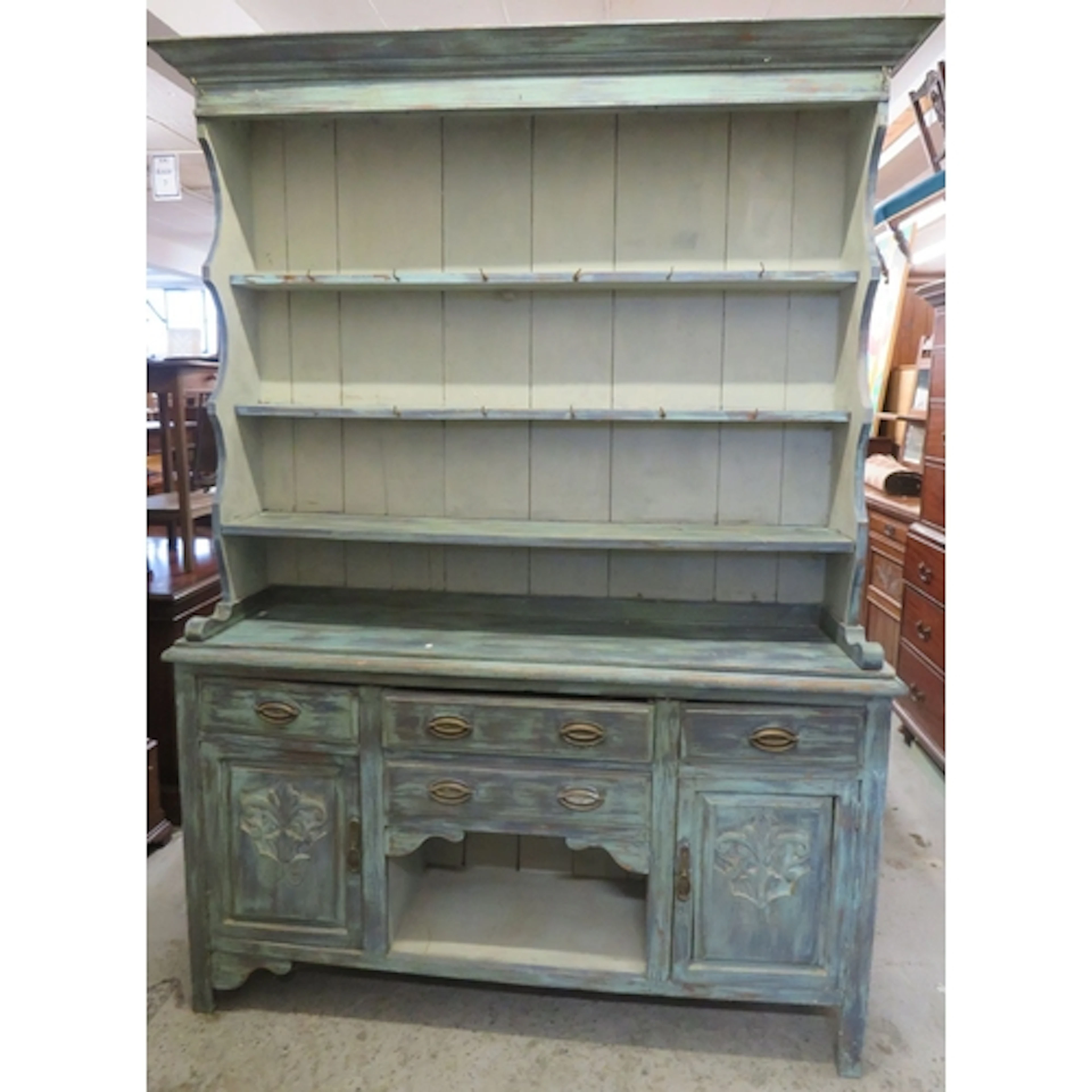 Shabby Chic Dresser, superstructure with 3 shelves, base wit...