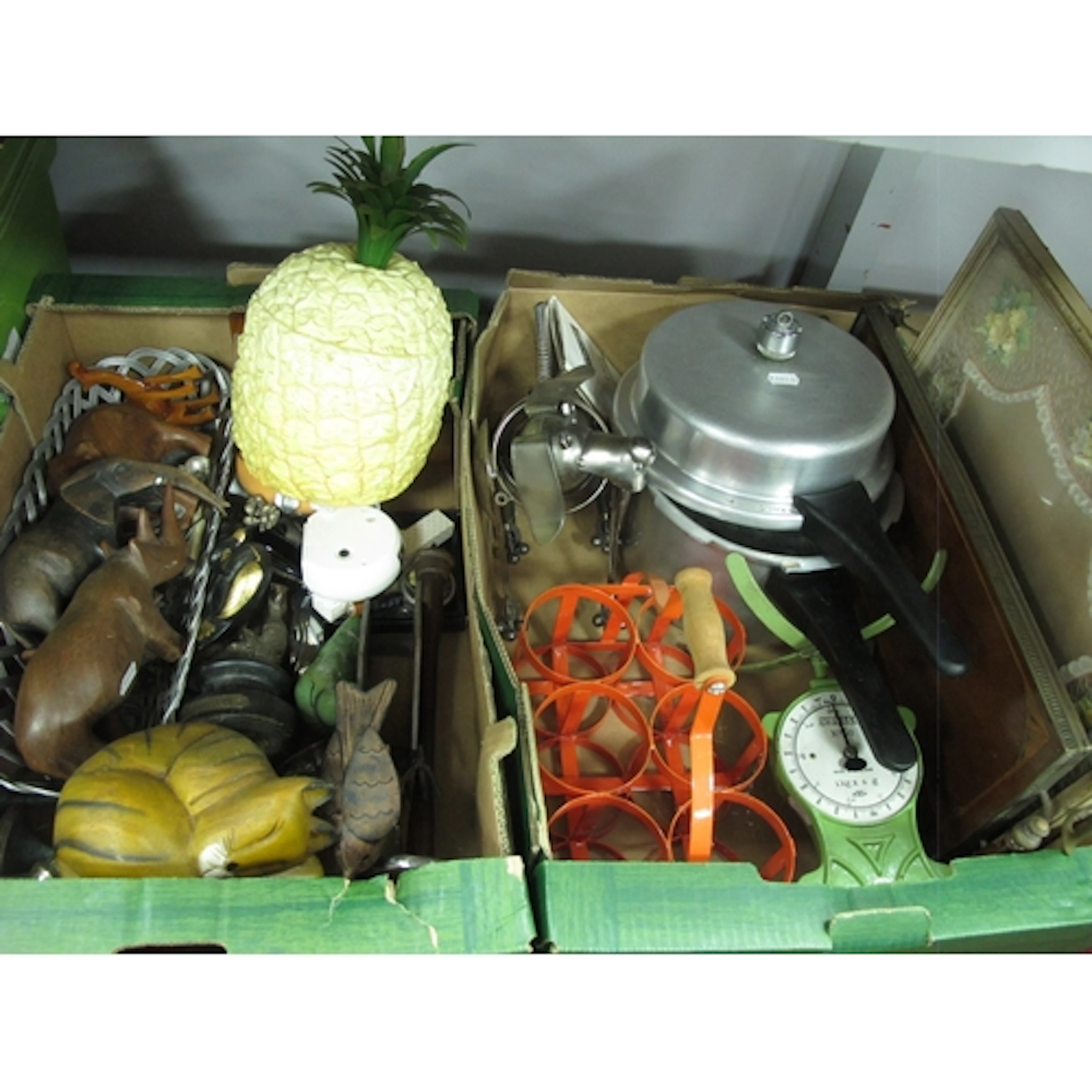 Collectables and kitchenware, including vintage serving tray...