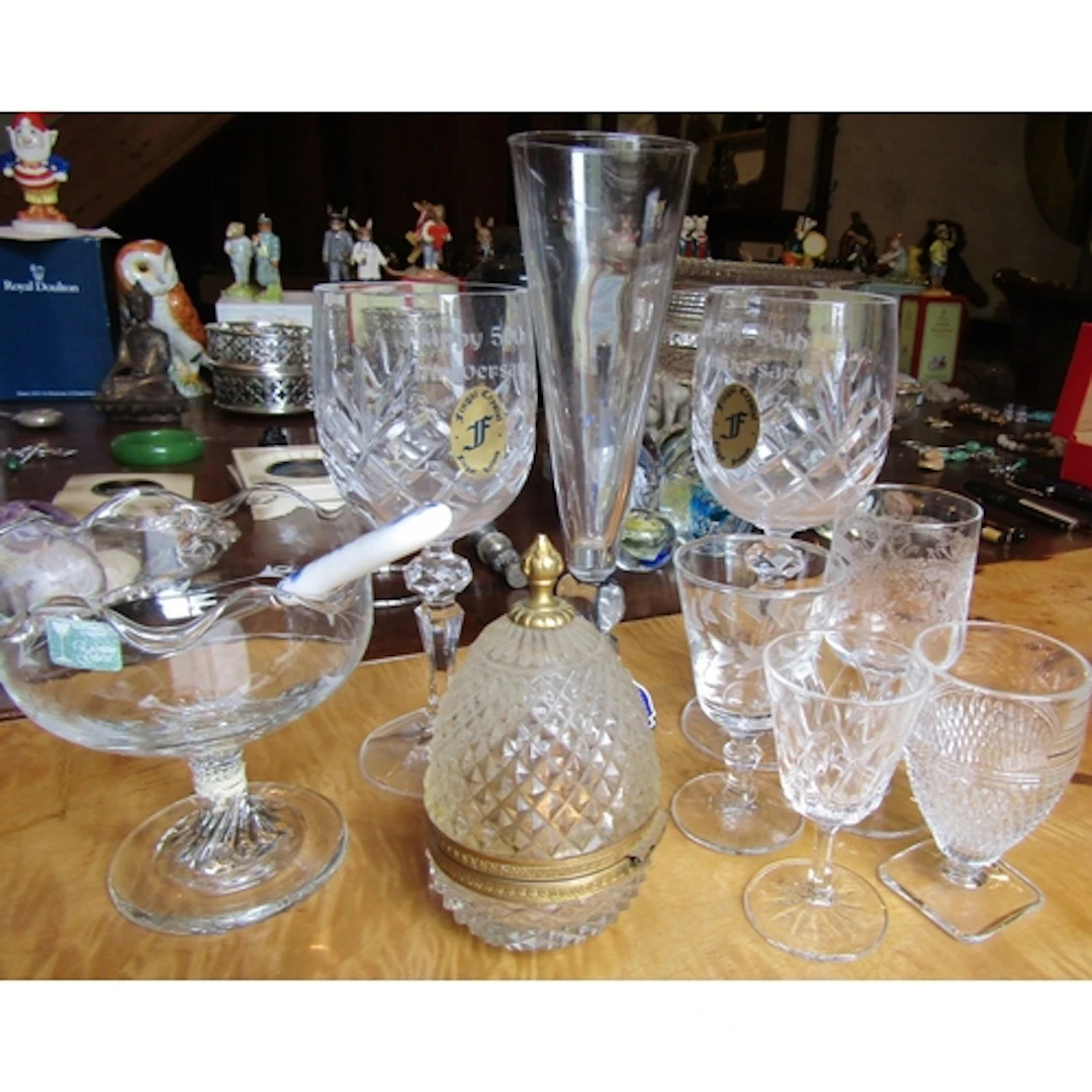 Collection of Various Crystal Including Pedestal Form Glasse...