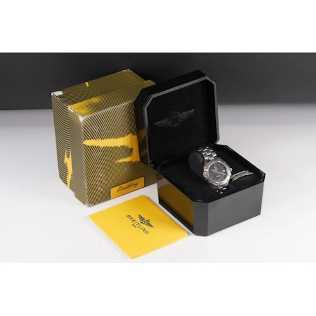 Breitling automatic stainless steel wrist watch having a rou...