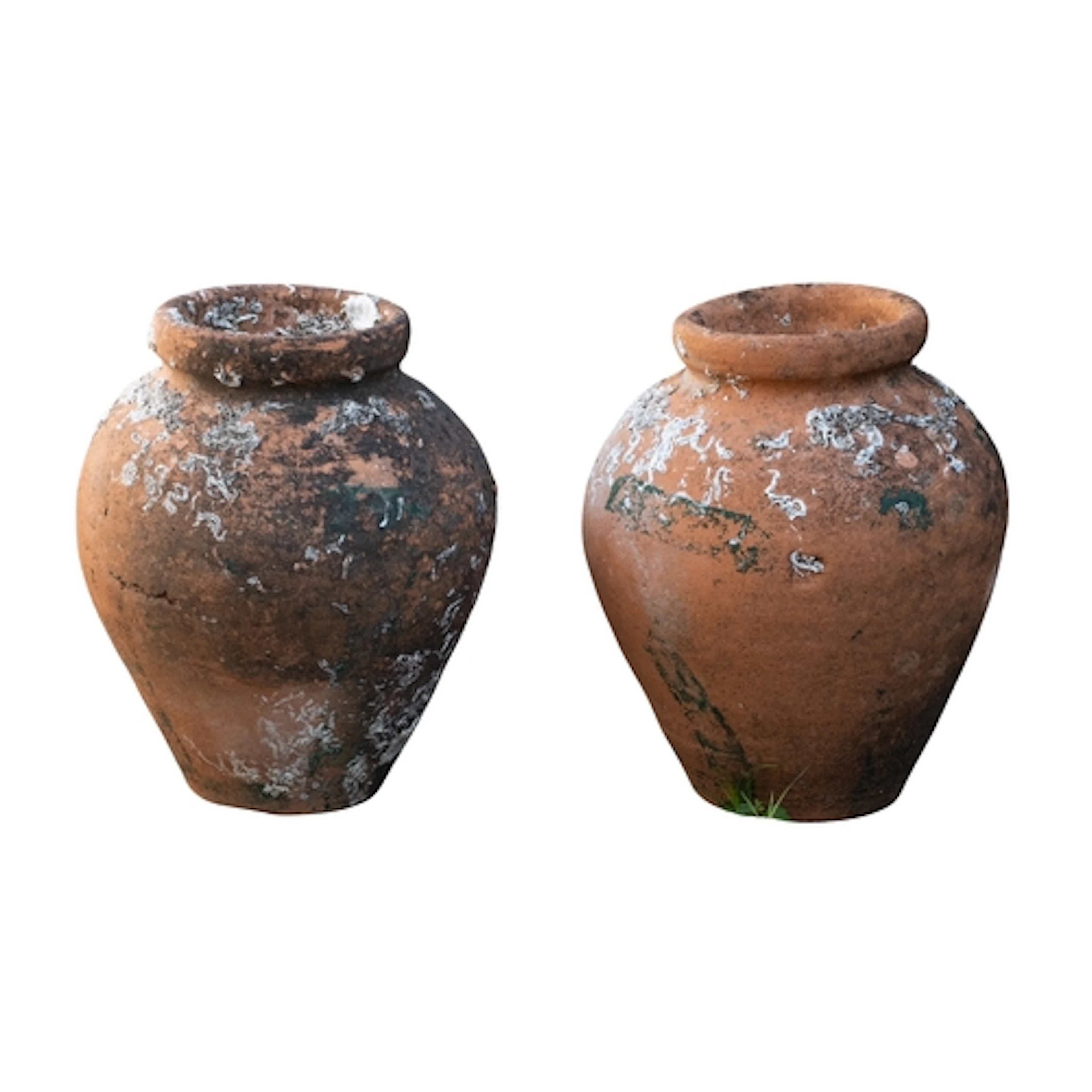 Two Portuguese terracotta octopus traps of oviform with cora...