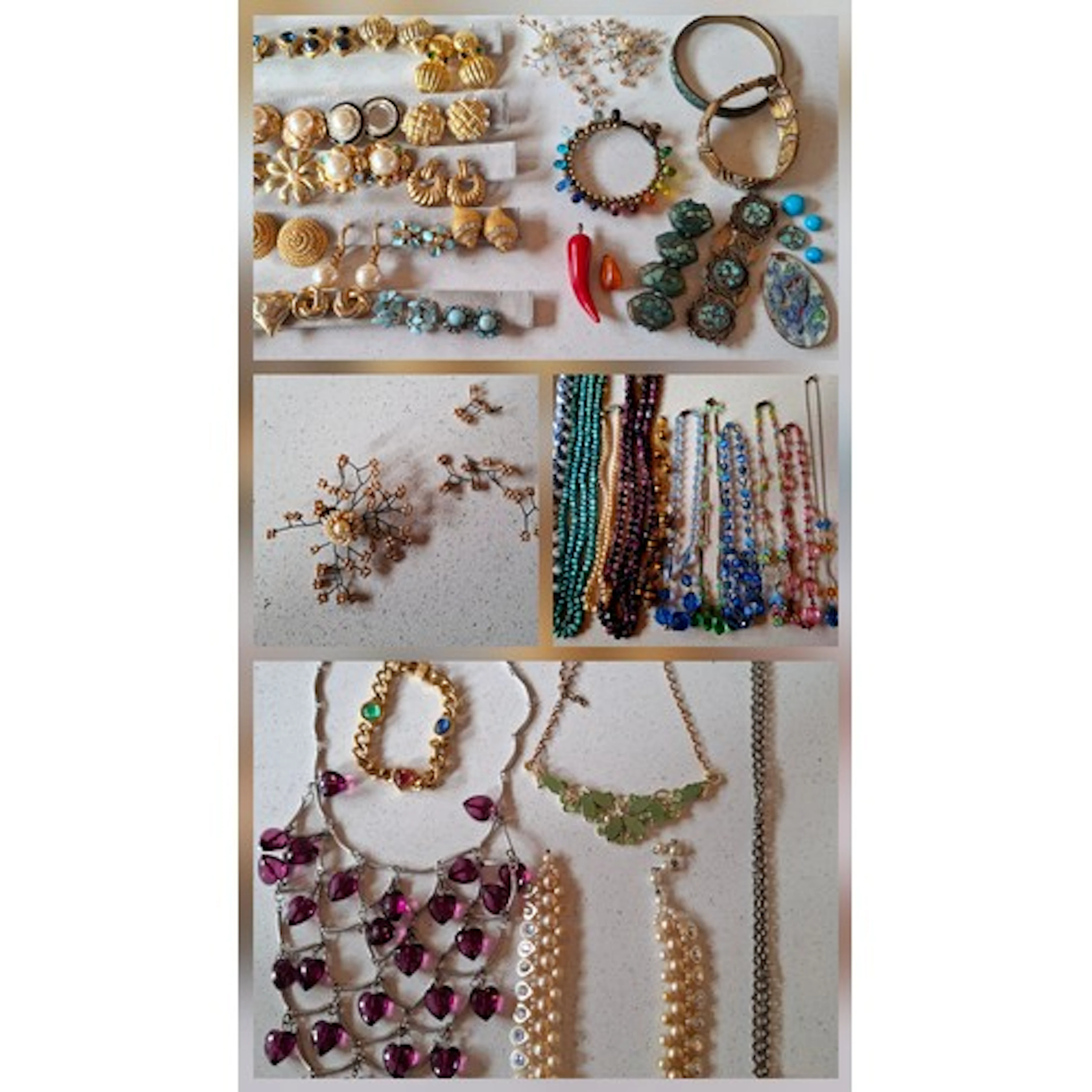 Late 20th Century costume jewellery to include 1980's gold t...