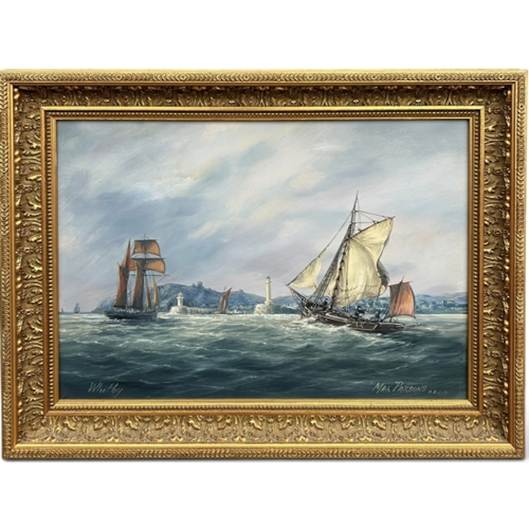 MAX PARSONS (BRITISH, 1915-1998): 'WHITBY' Oil on board. Sig...