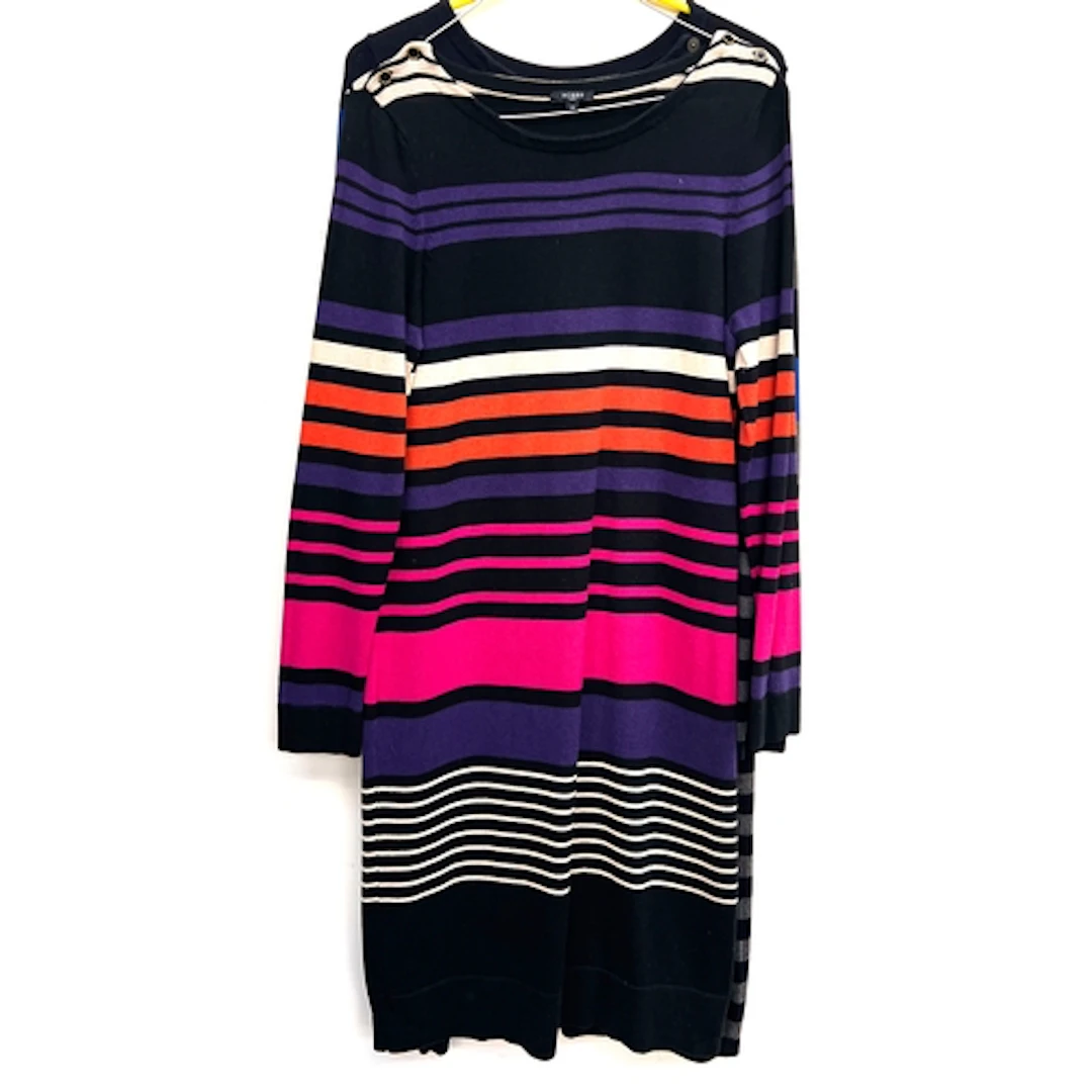 Two Hobbs silk, cotton and cashmere blend long sleeved strip...