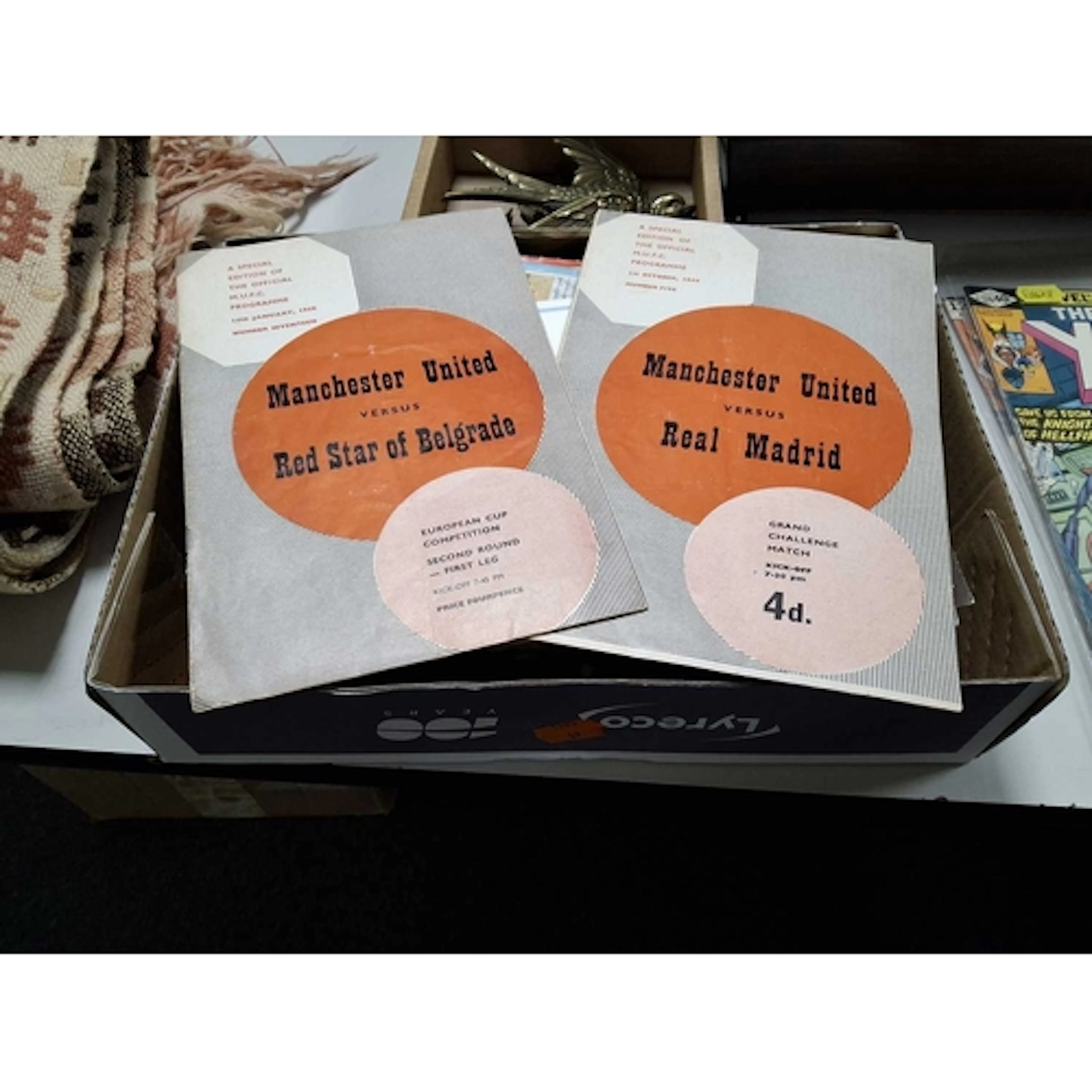 A BOX OF FOOTBALL PROGRAMMES AND BOOKS INCLUDING HISTORICALL...