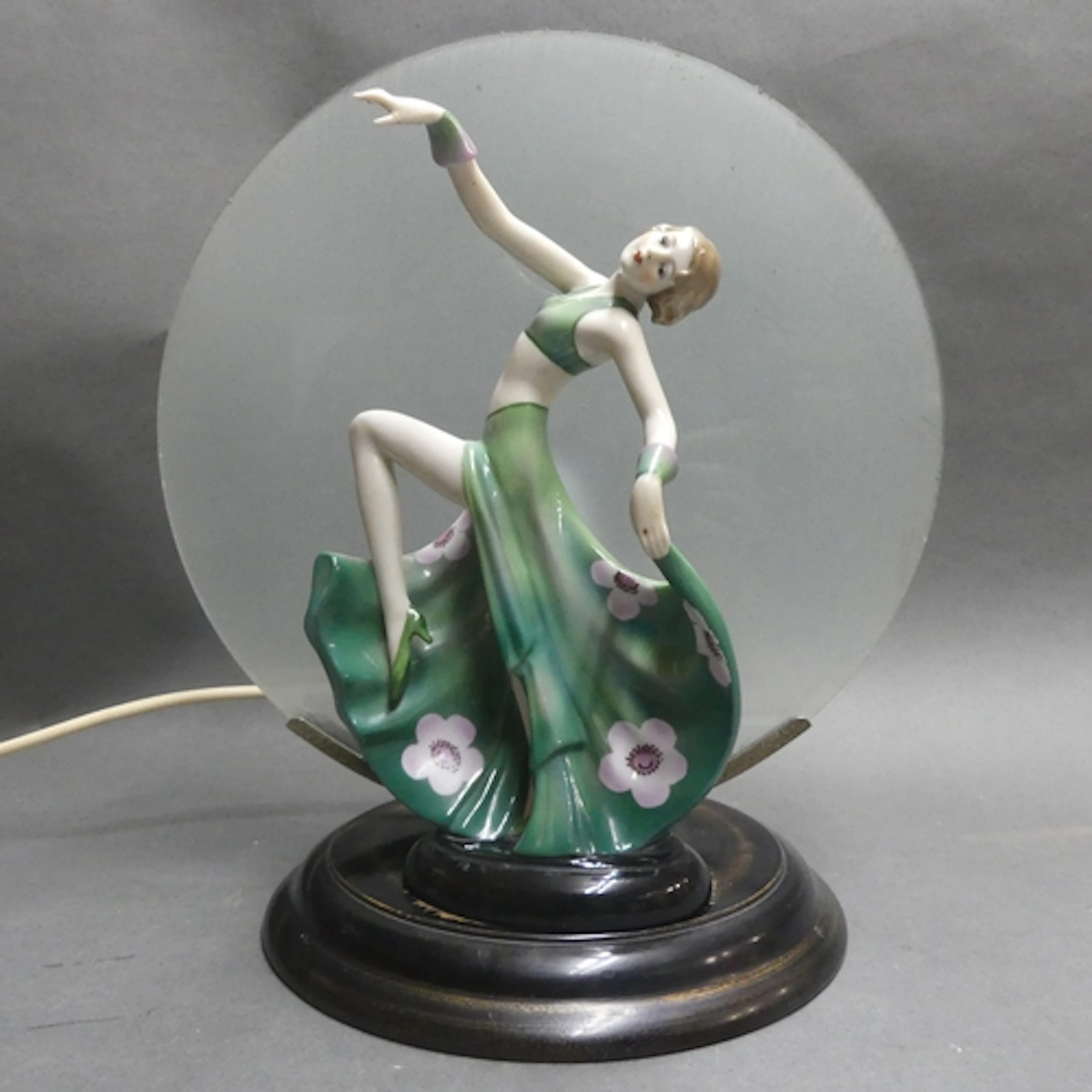 Fasold and Stauch - An Art Deco table lamp, glazed ceramic f...