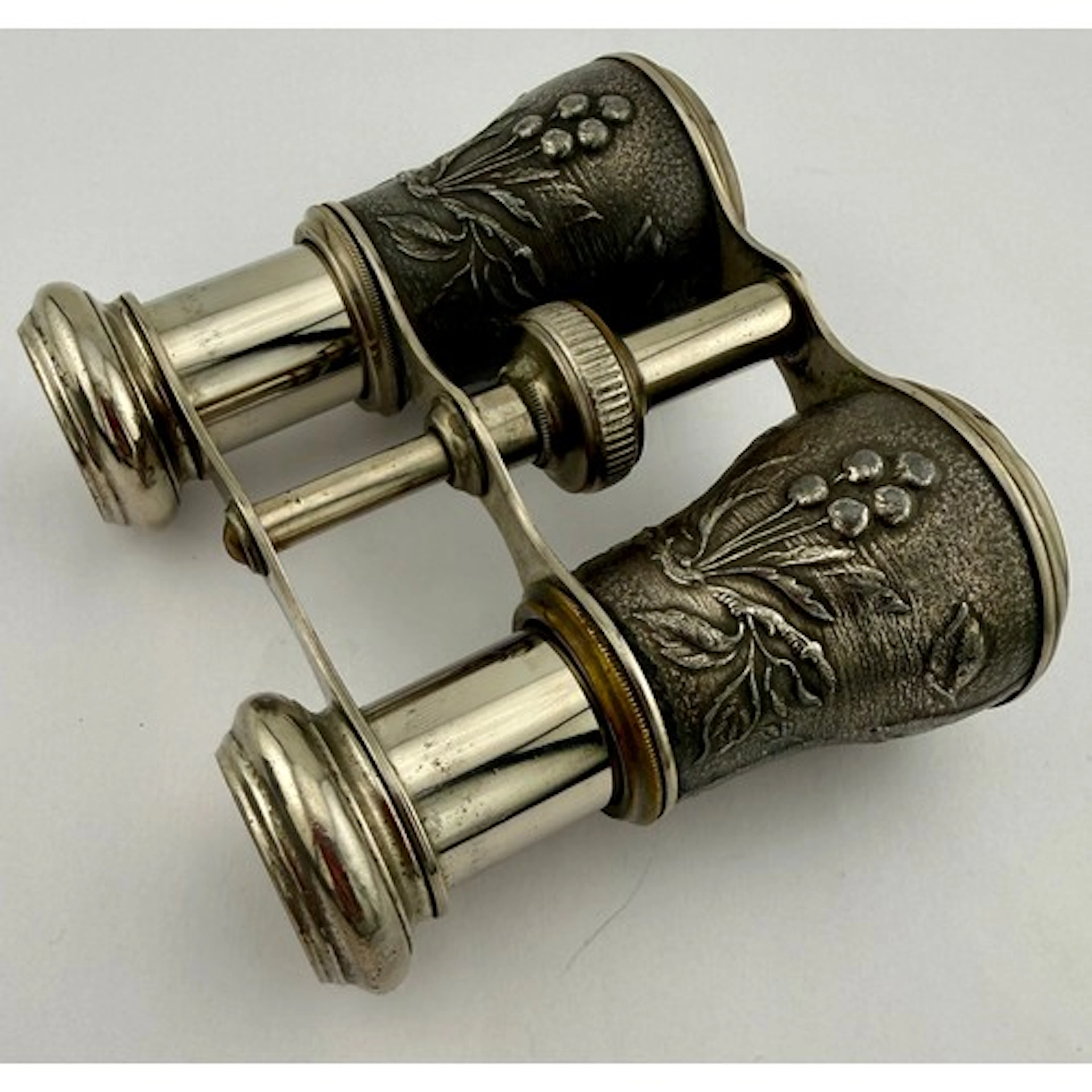 Chevalier Paris art nouveau opera glasses with embossed bird...