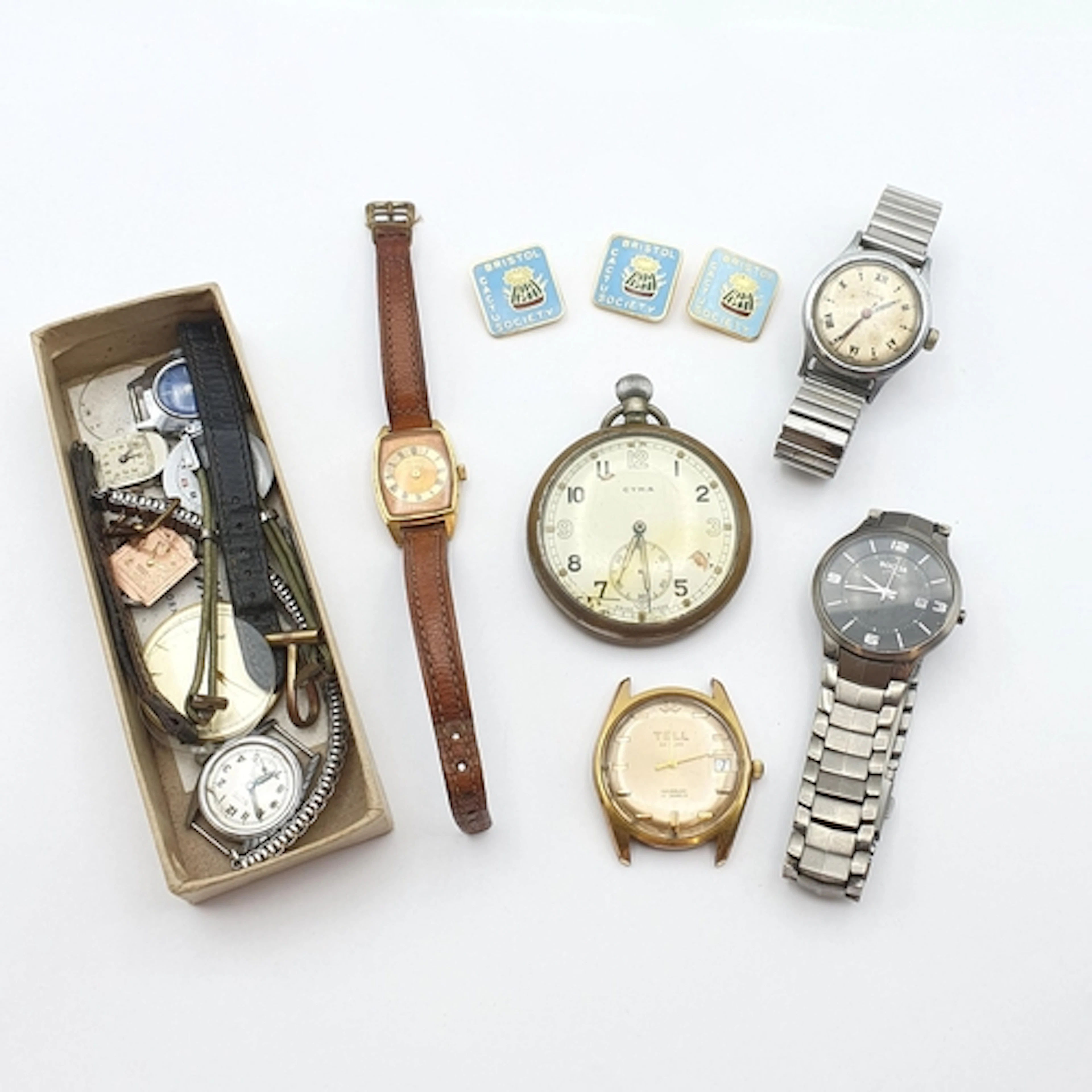 A collection of vintage Wristwatches; Accurist, Boccia, Seko...