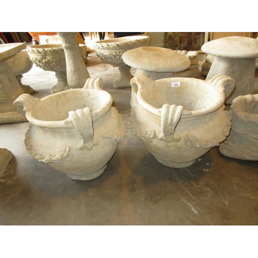 Pair of Classical 3 Handle Planters
