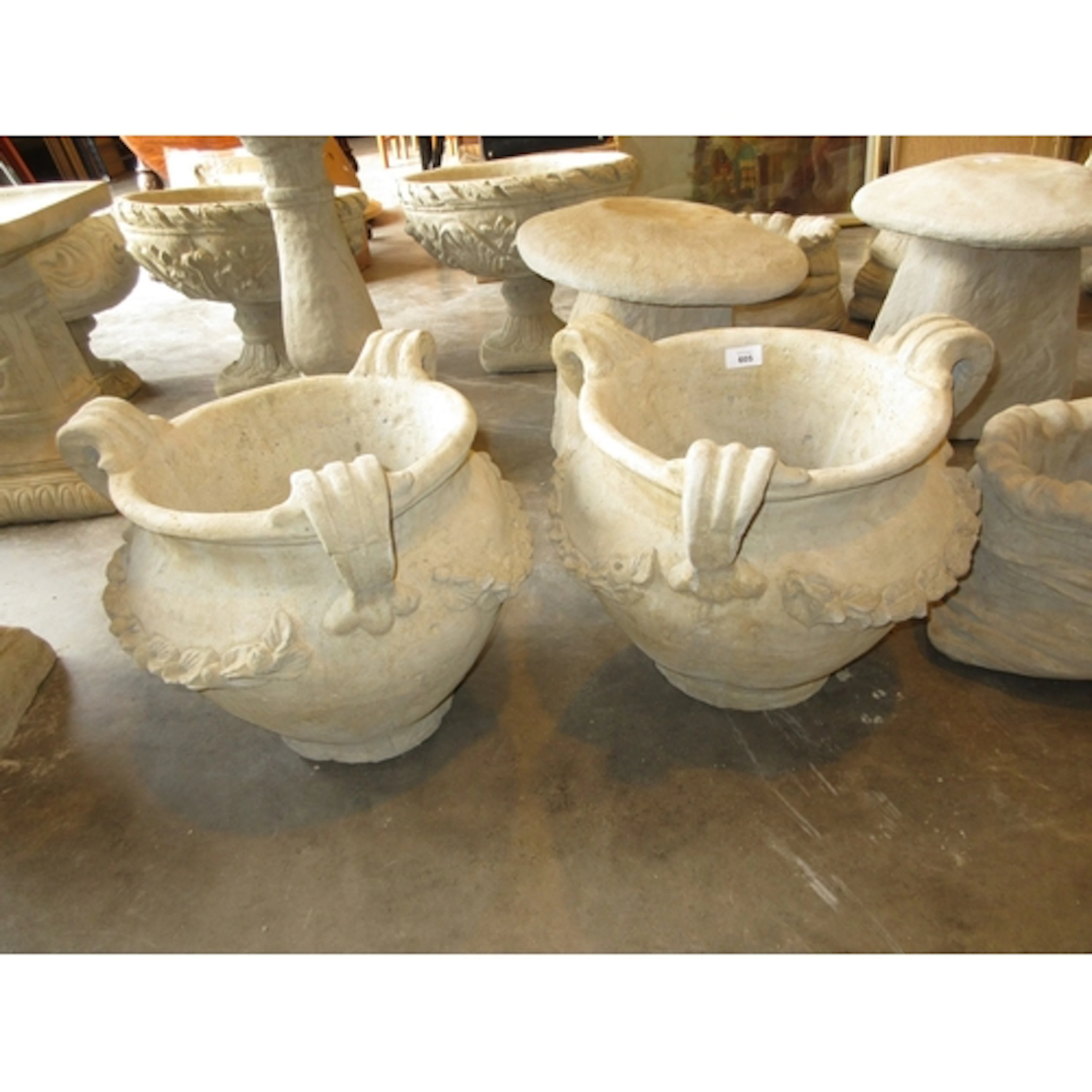 Pair of Classical 3 Handle Planters