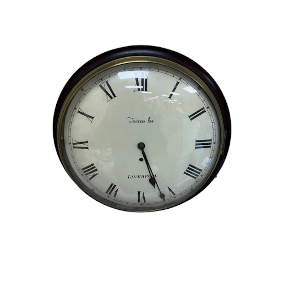 A Victorian mahogany fusee wall timepiece the convex dial ma...