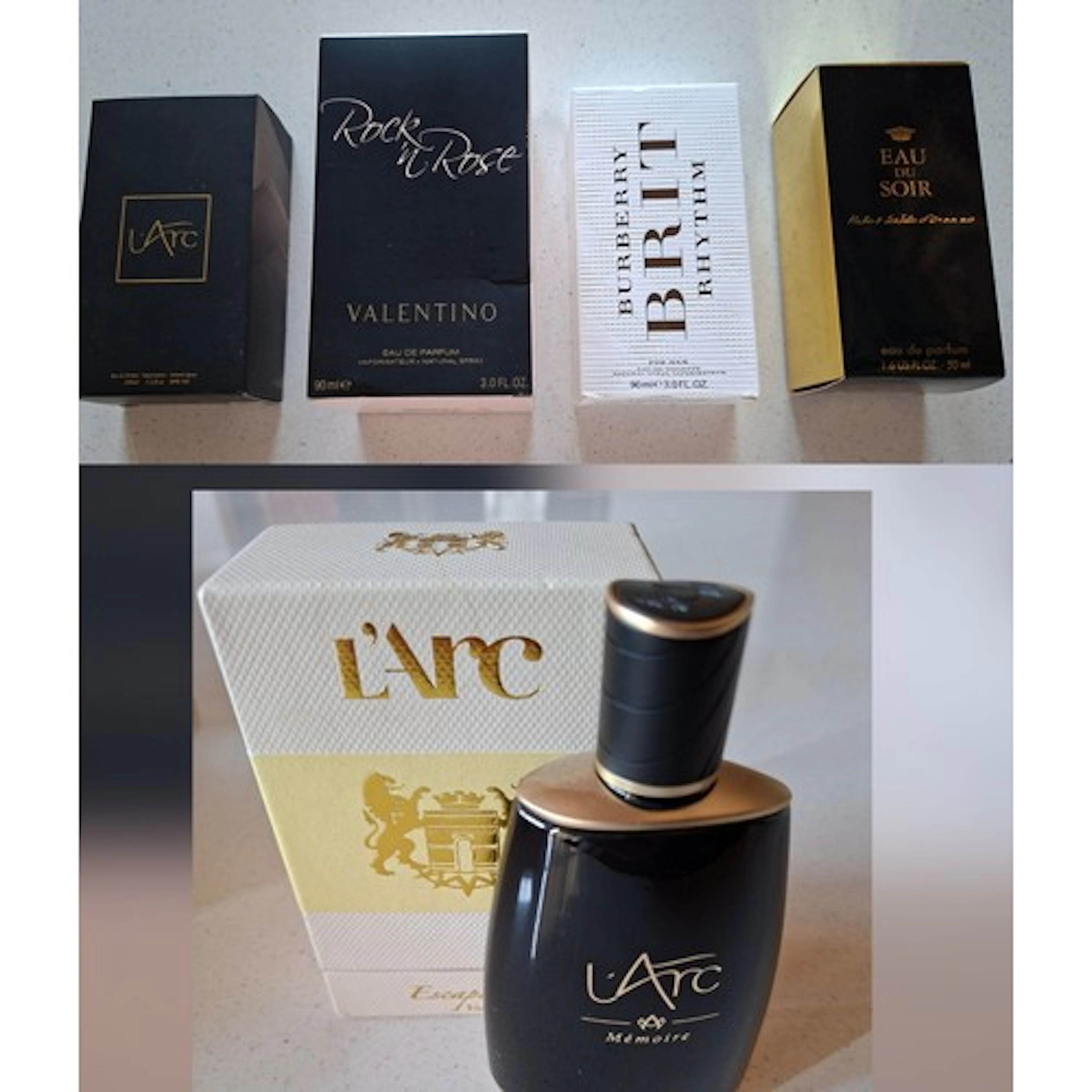 Five fragrances comprising a ladies Burberry 'Brit Rhythm' E...