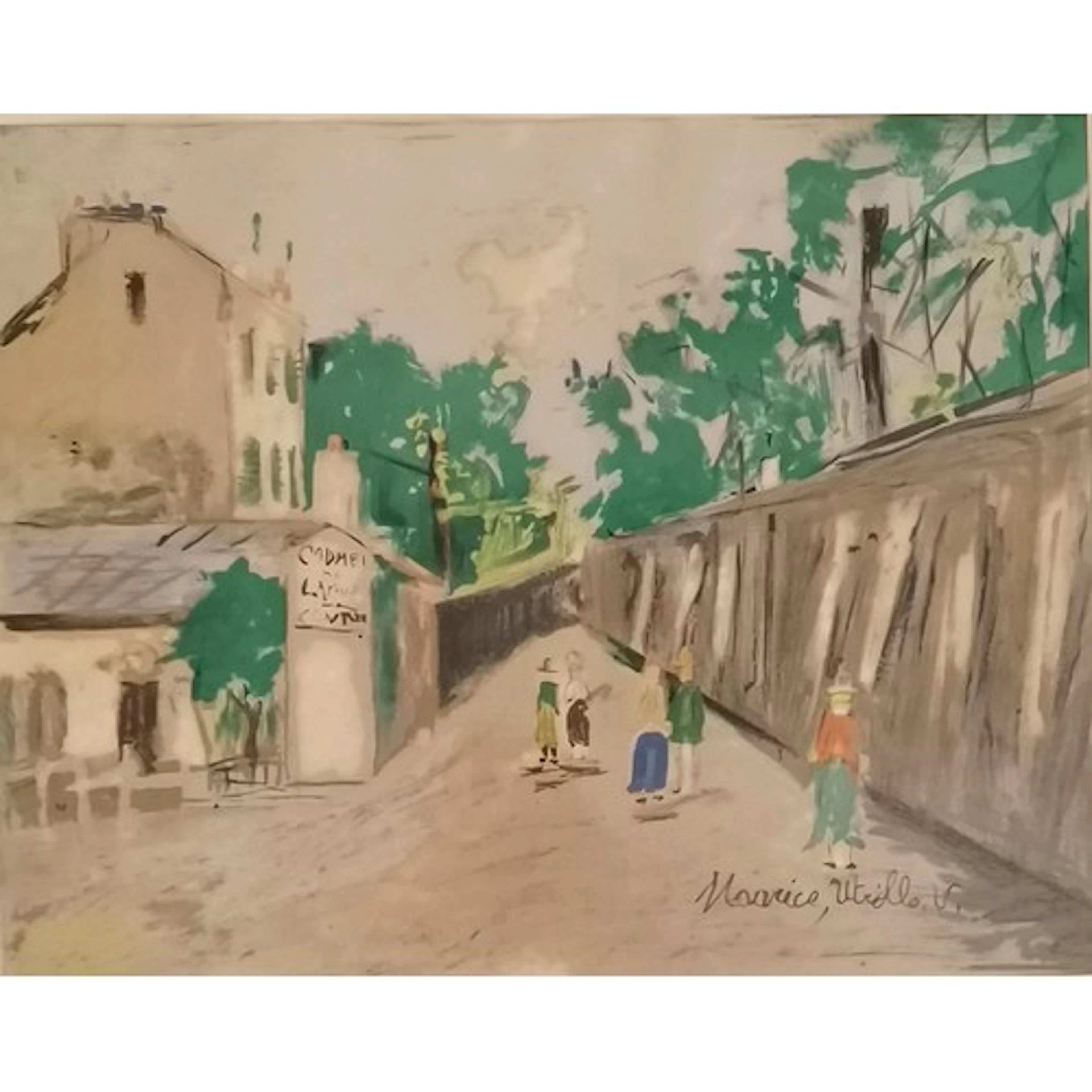 Maurice Utrillo (1883-1955) print 'Montmartre - Le lapin agi...