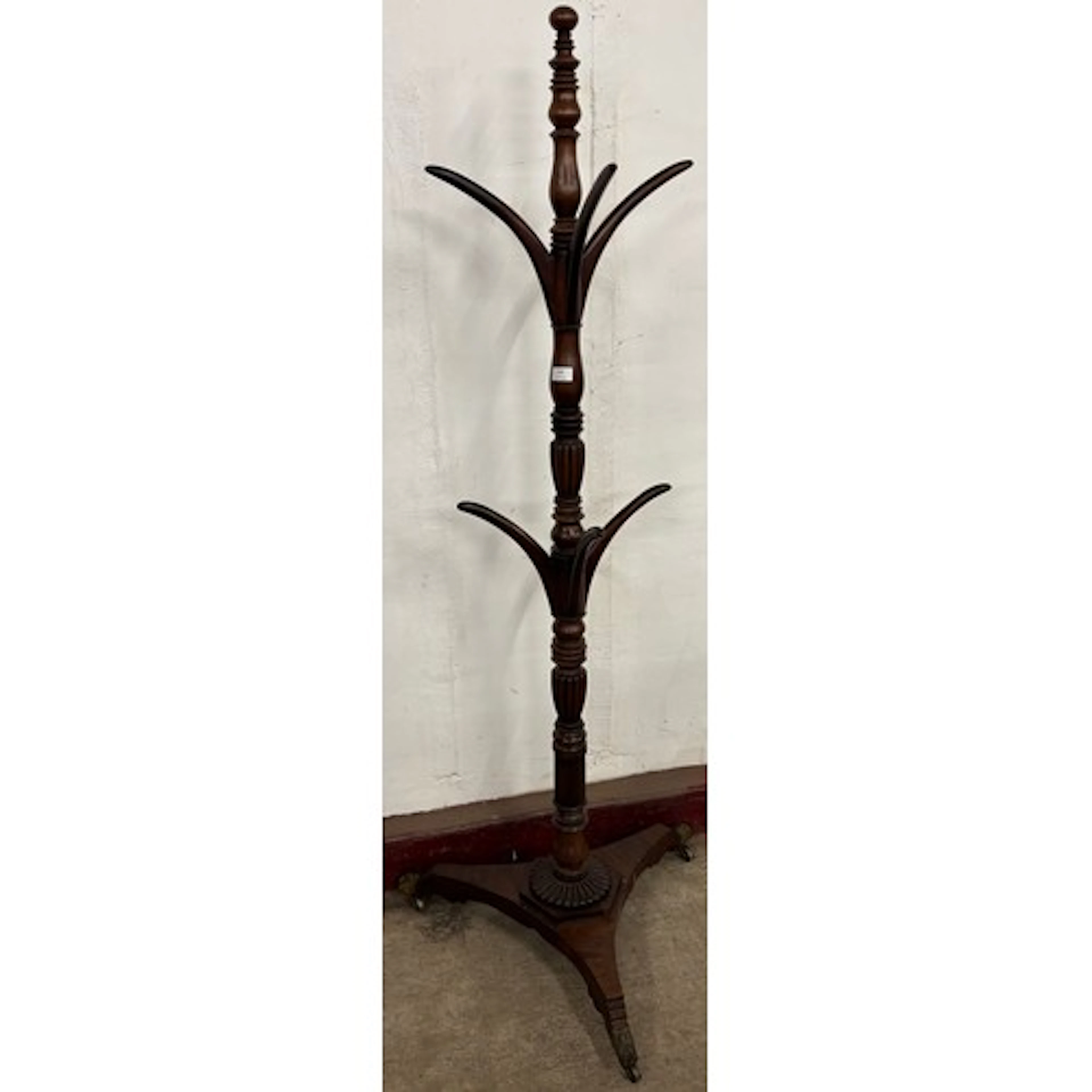 A Regency mahogany tree coatstand