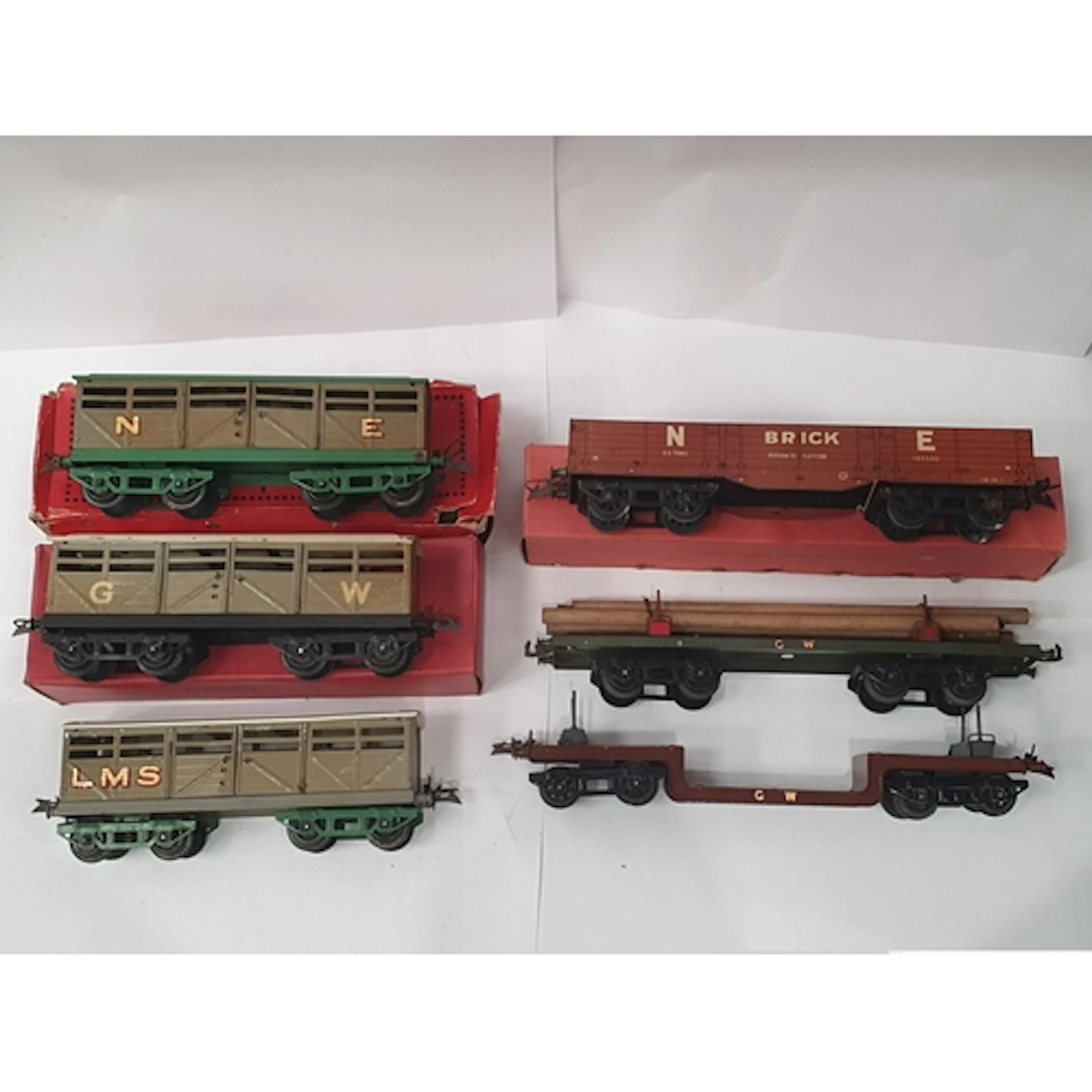 Three boxed Hornby 0 gauge No.2 Wagons comprising NE Cattle ...