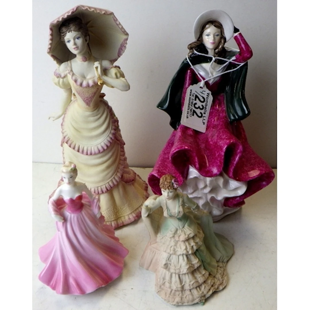 A group of four Coalport figurines