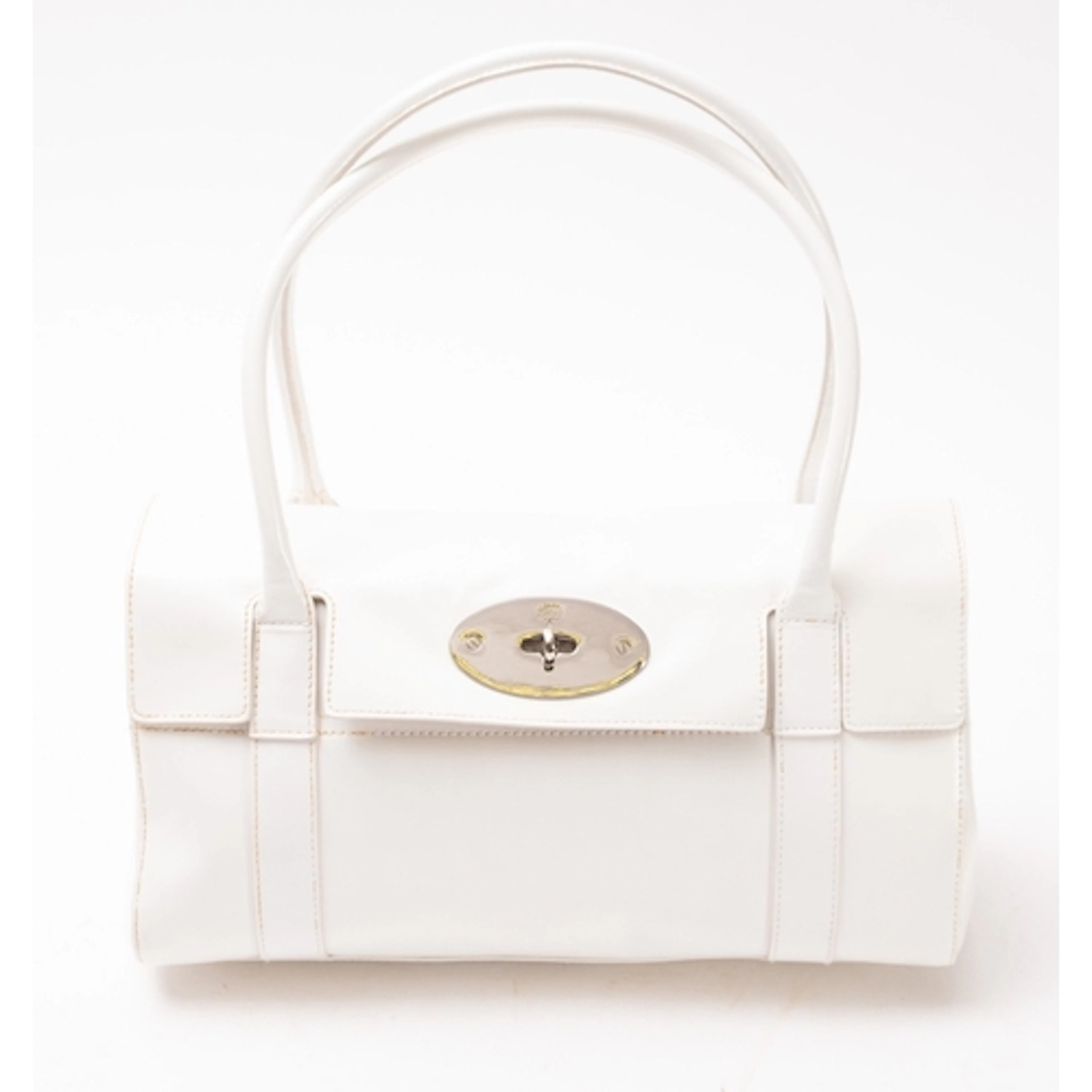 A Mulberry Bayswater white leather handbag. Serial number 53...