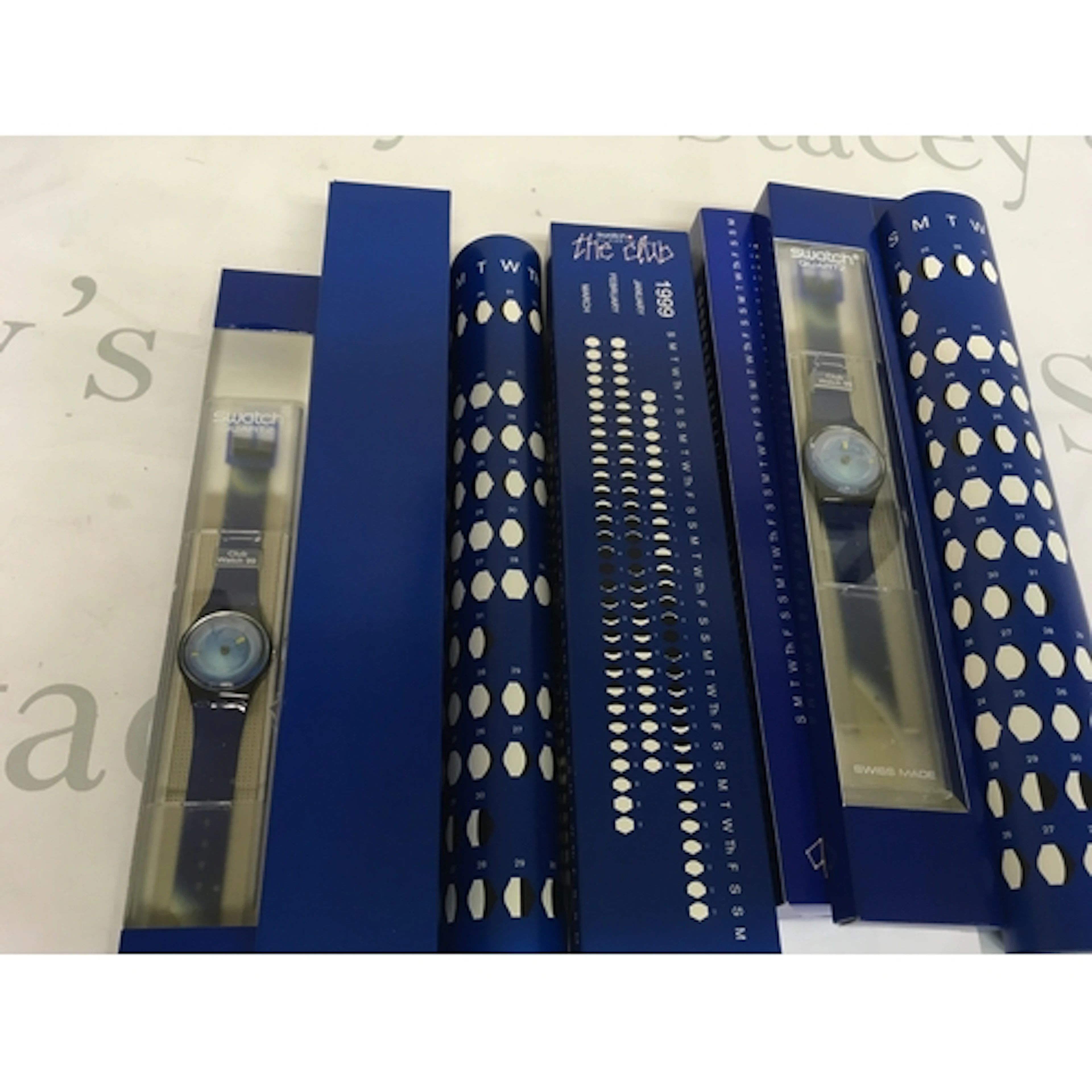 Two Swatch Space Dreams (GZ160) watch from 1999, featur...