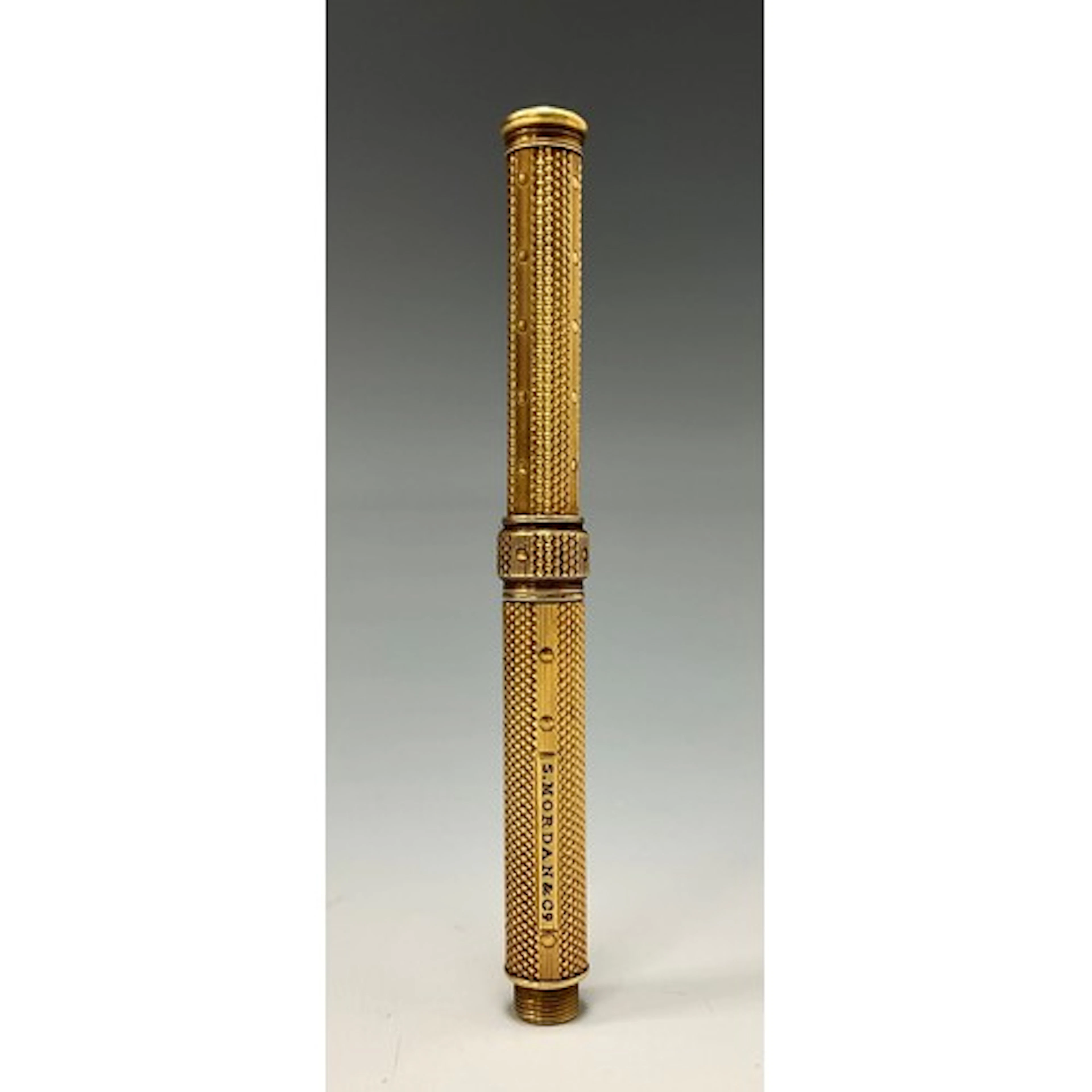 A 19th century Sampson Mordan & Co tested 9ct gold cased sli...