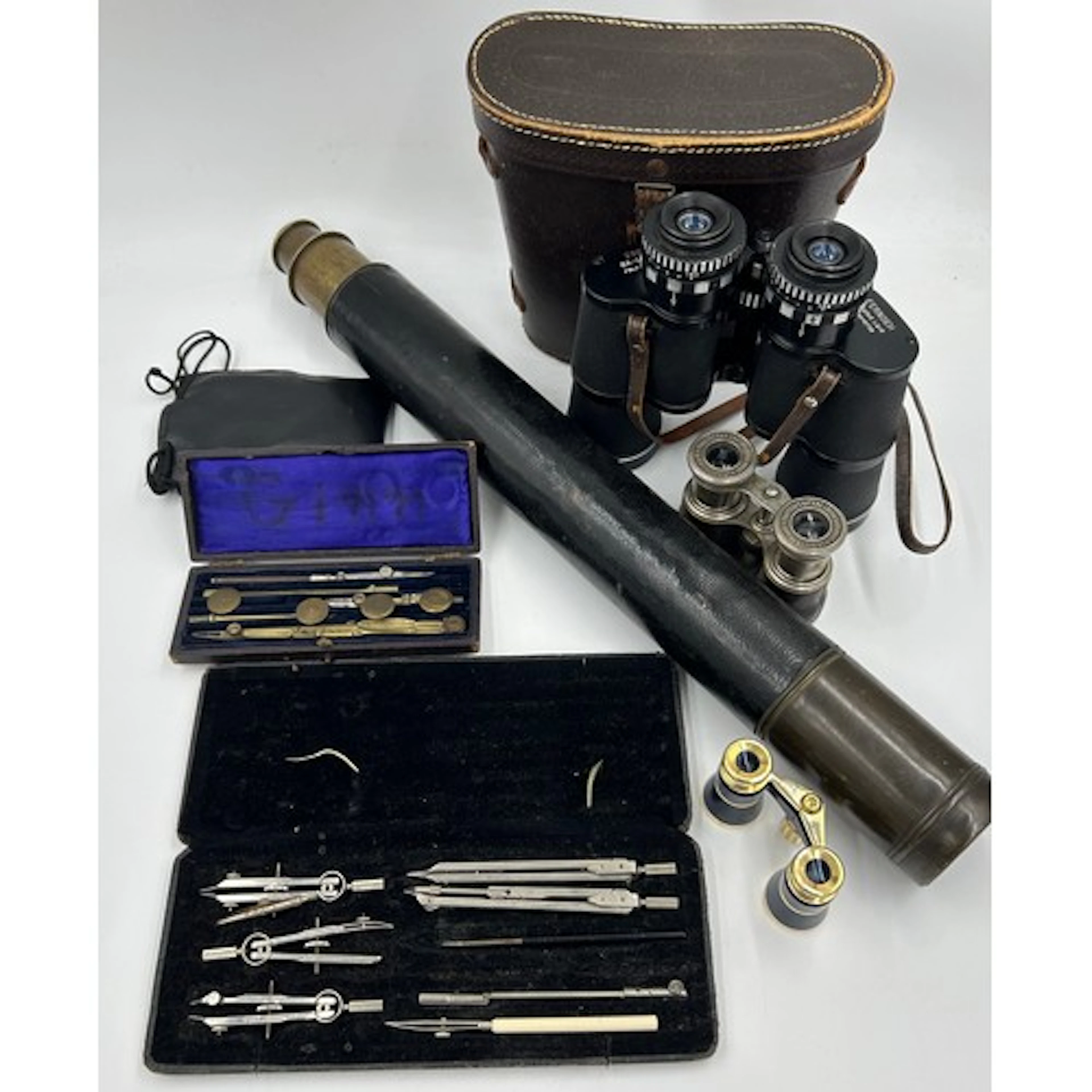 A miscellany to include a telescope name indistinct, 2x geom...