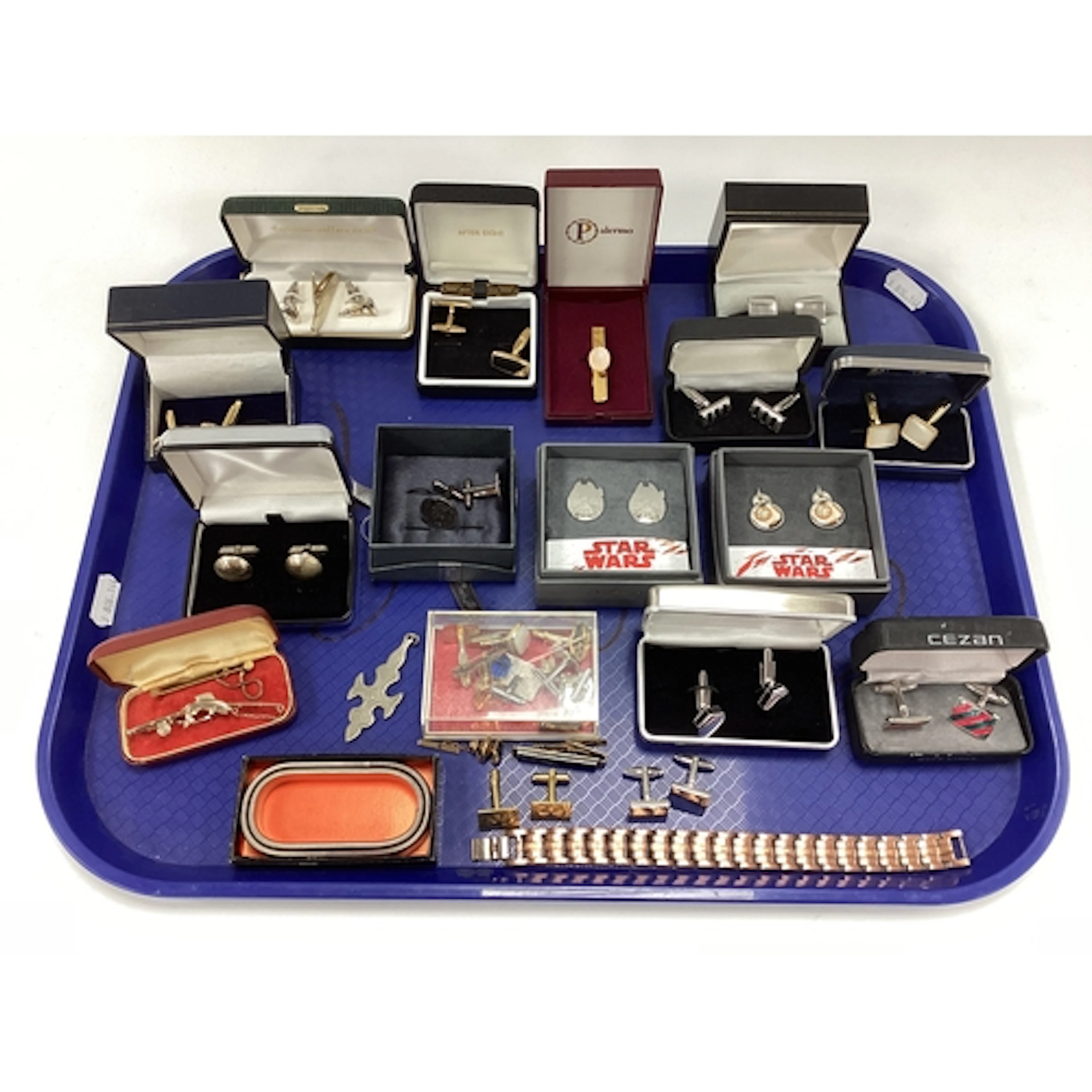 A Collection of Cufflinks and Other Gent's Jewellery, includ...