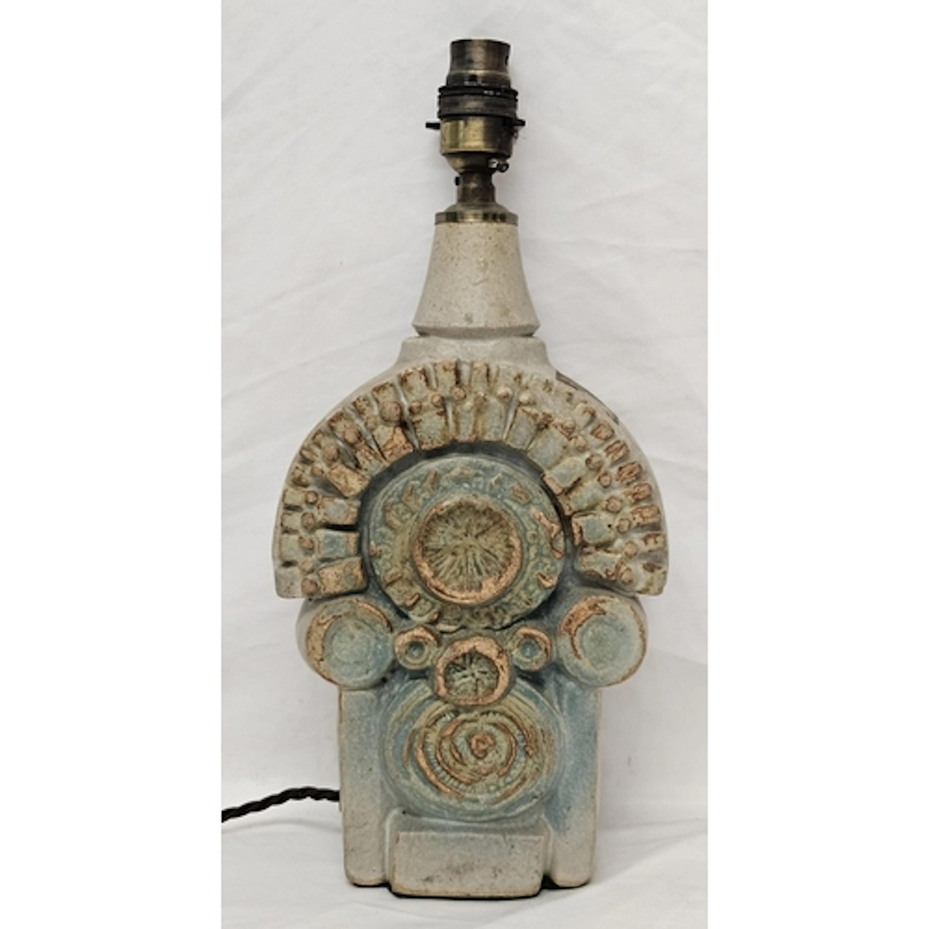 Vintage Bernard Rooke Stoneware Table Lamp, matt glaze in pa...