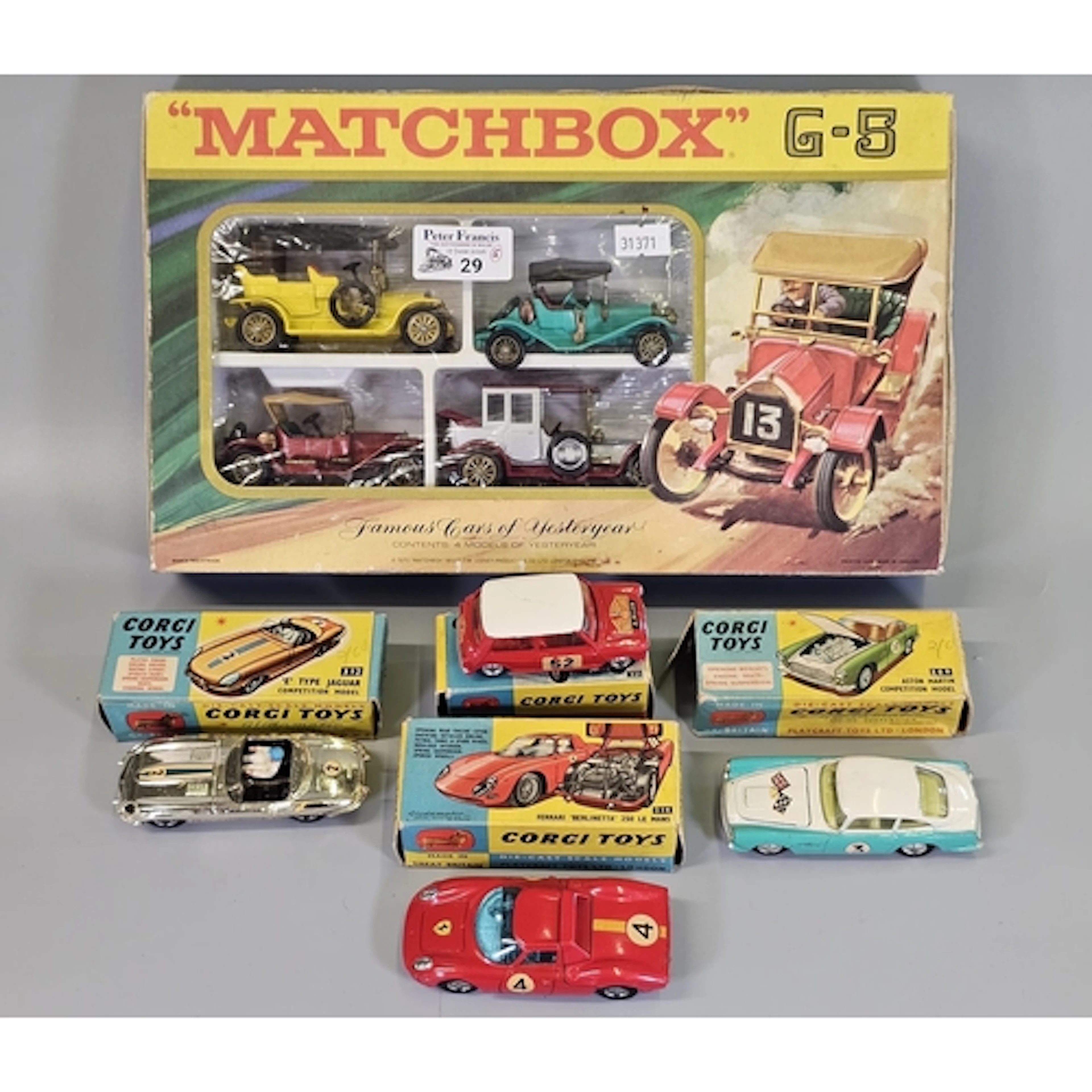 Matchbox G-5 Famous Cars of Yesteryear in original box, toge...