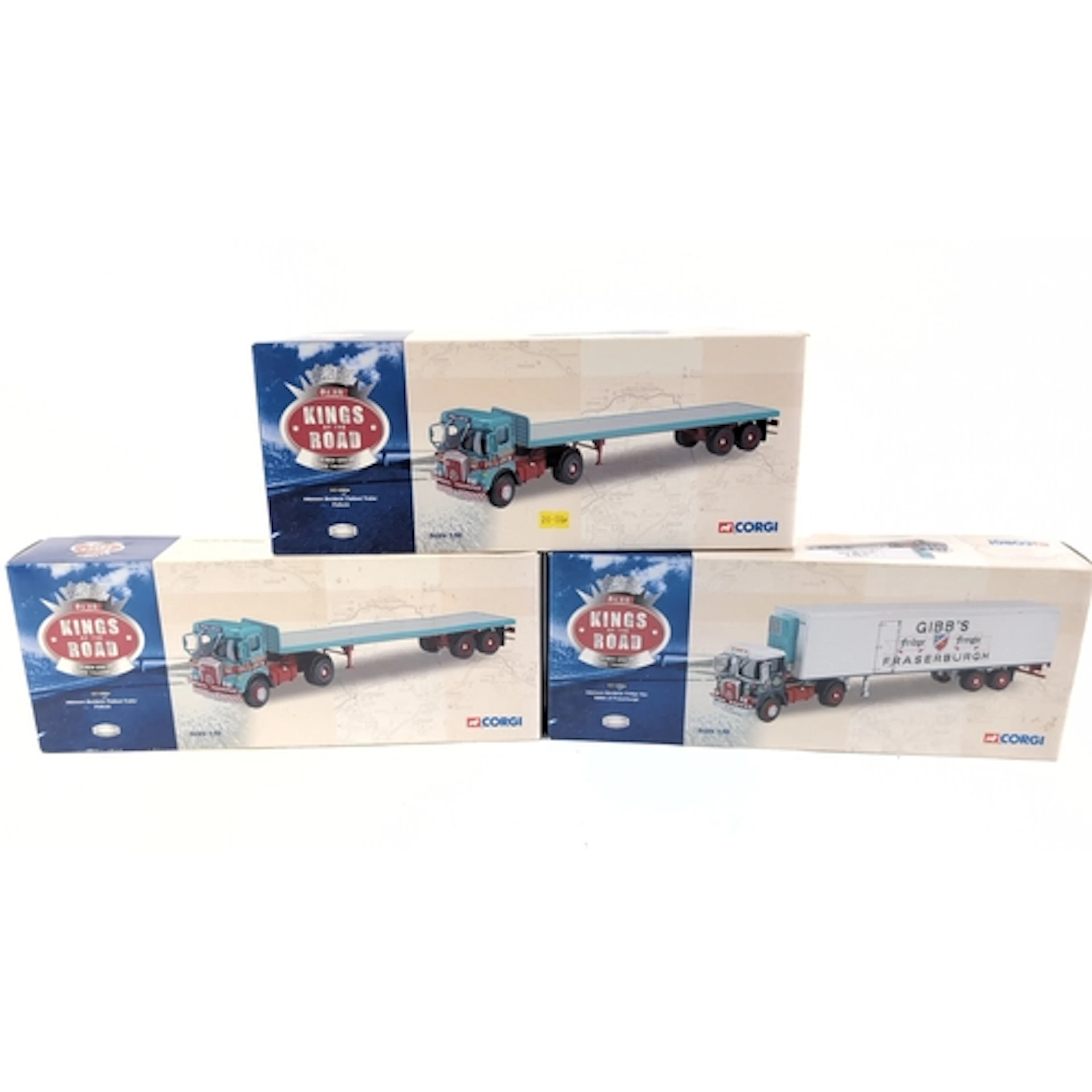 3 x Corgi ‘Kings of the Road’ 1:50 scale die-cast articulate...