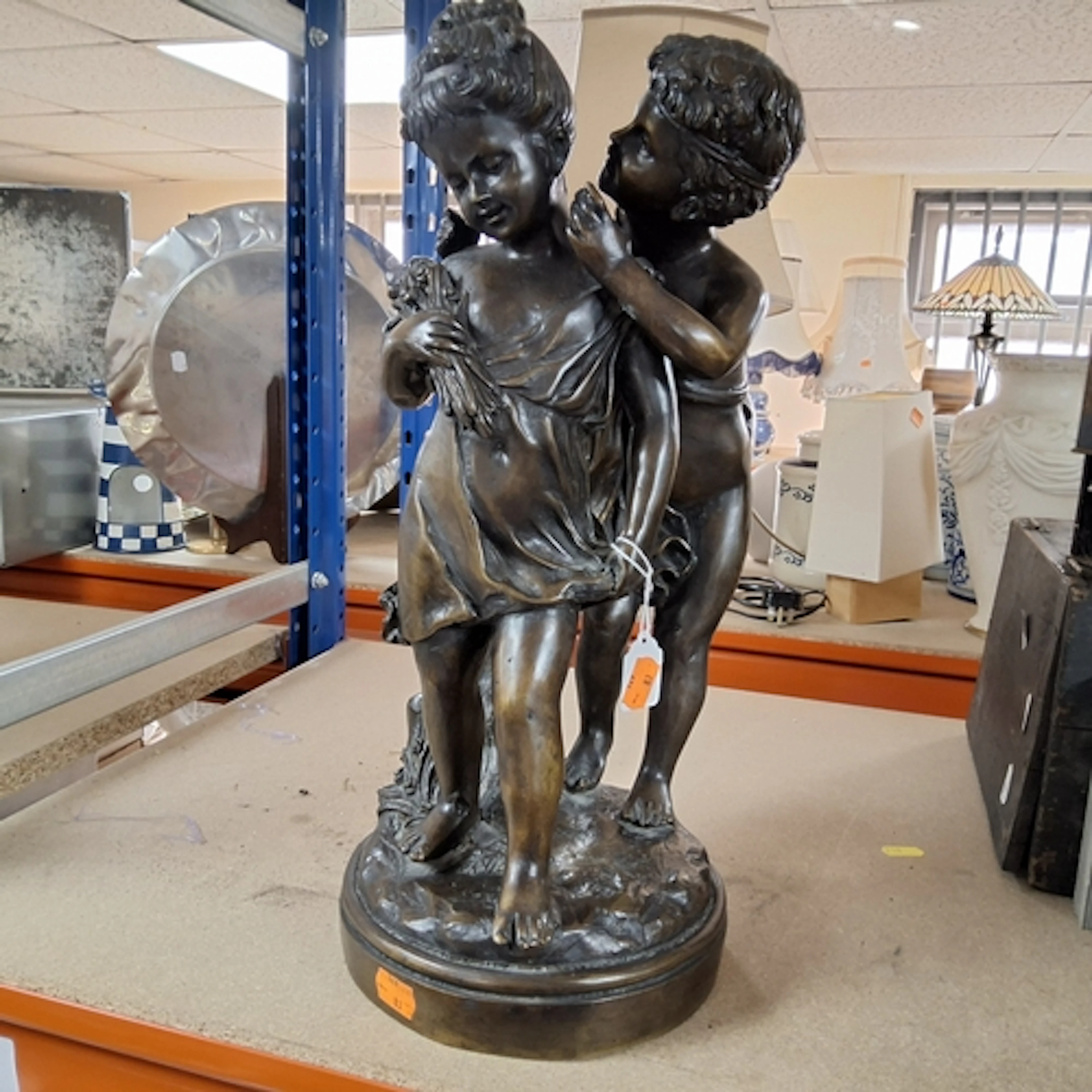 AFTER LOUIS AUGUST MOREAU, 'THE SECRET' in cast bronze, depi...