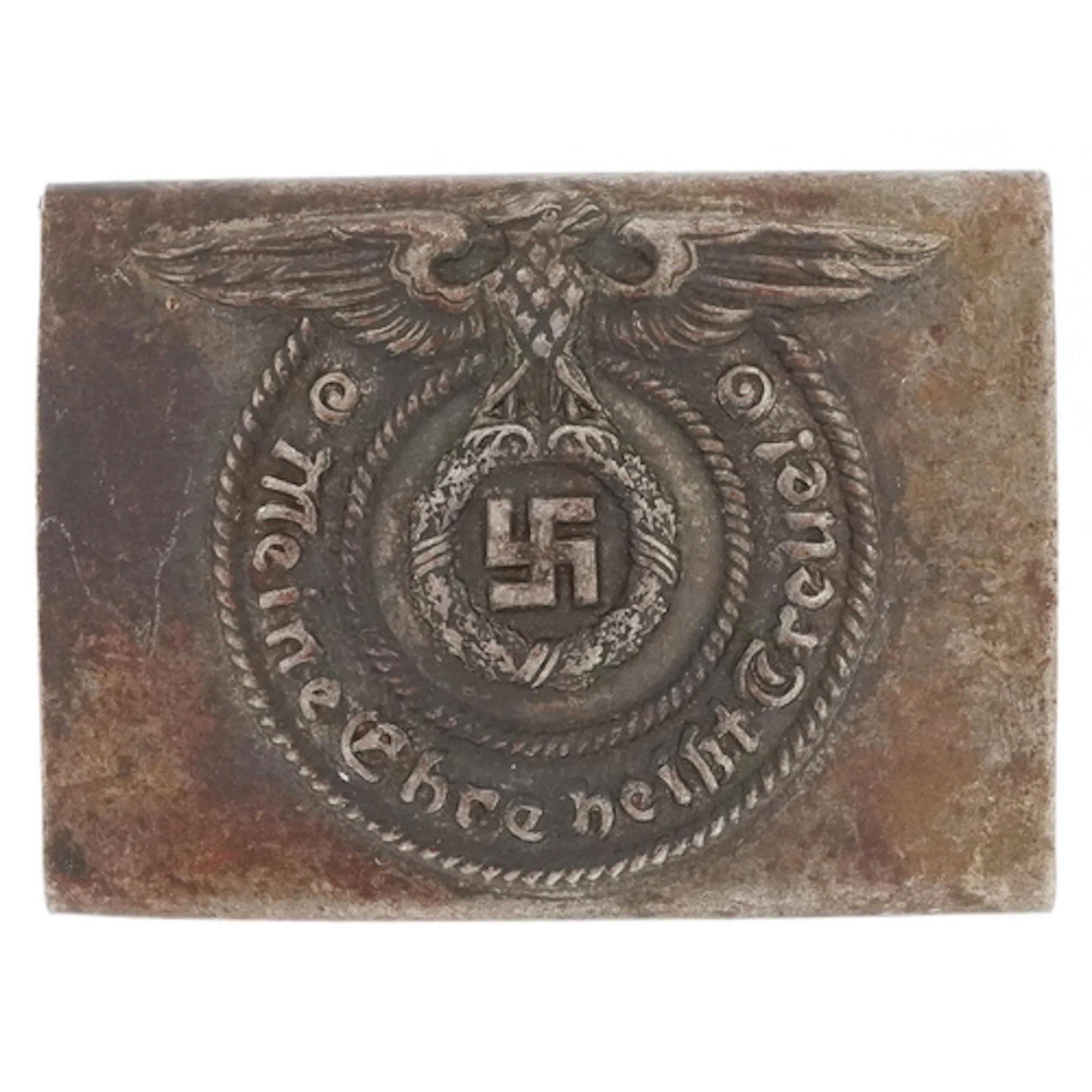 German military interest belt buckle embossed with eagle and...