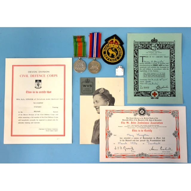 A WWII pair, War Medal and Defence Medal to Mary Hingston of...