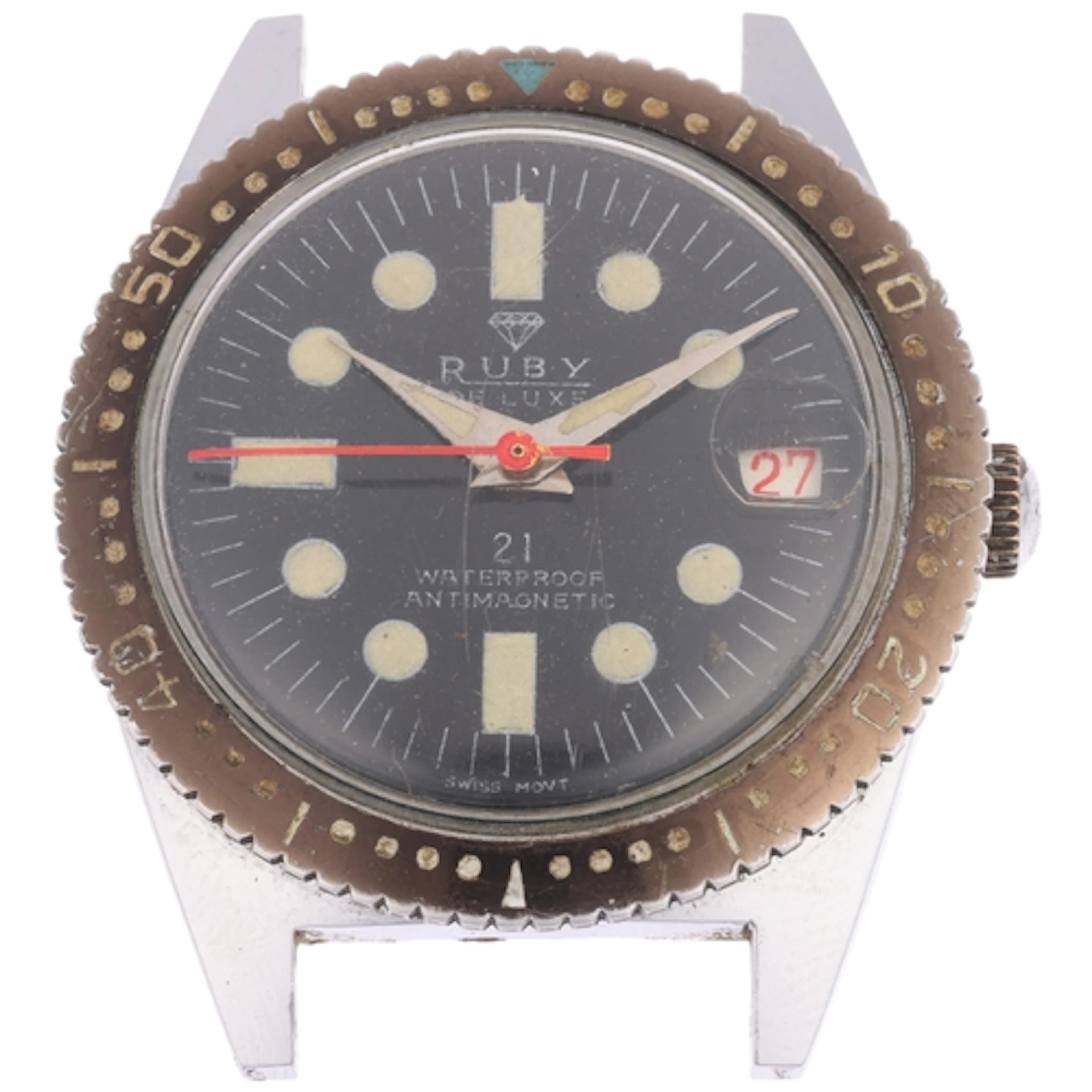 RUBY - a Vintage stainless steel De Luxe 21 mechanical Diver...